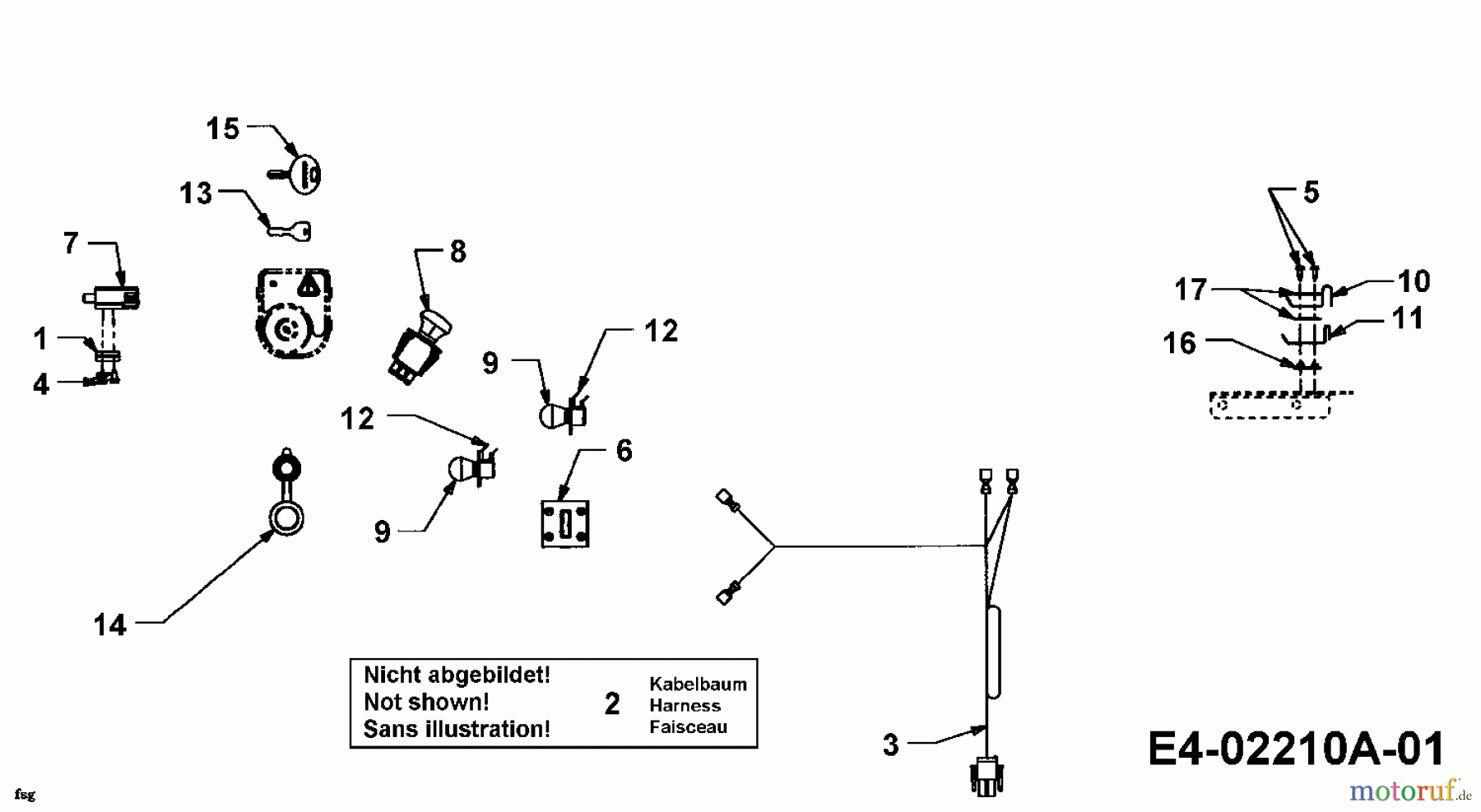  Cub Cadet Garden tractors GT 1223 14AP13CP603  (2005) Electric parts to 02.02.2005