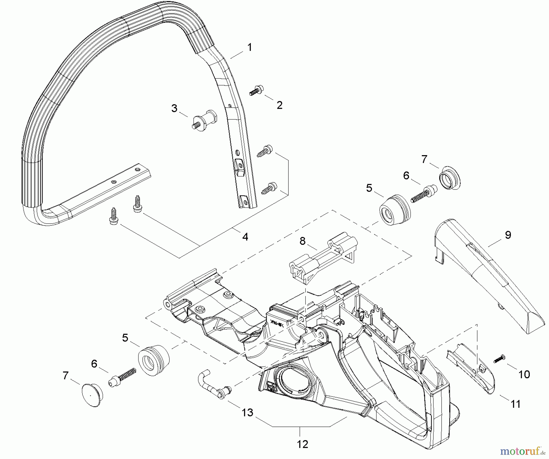  Echo Sägen, Kettensägen CS-500P - Echo Chainsaw, S/N: C19312001001 - C19312999999 Handles