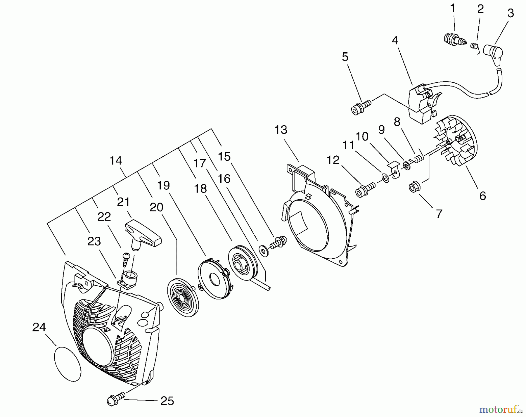  Echo Sägen, Kettensägen CS-510 - Echo Chainsaw, S/N: C19120001001 - C19120999999 Starter, Magneto