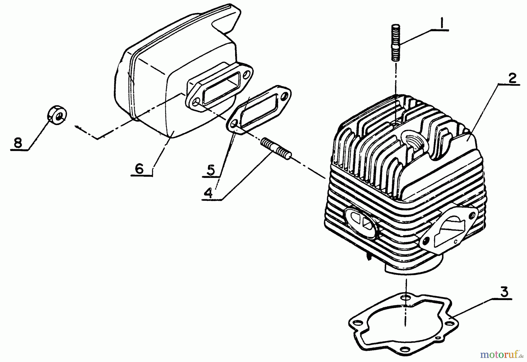  Echo Sägen, Kettensägen CS-60S - Echo Chainsaw, S/N: 0059501 - 999999 Cylinder, Muffler