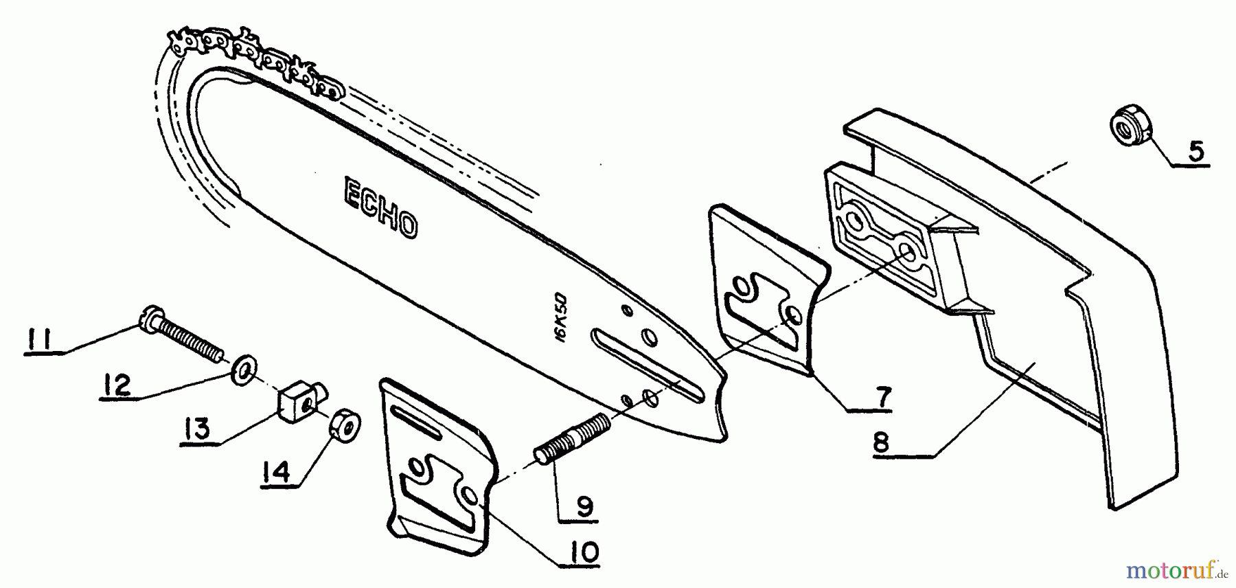  Echo Sägen, Kettensägen CS-60S - Echo Chainsaw, S/N: 0059501 - 999999 Guide Bar & Chain