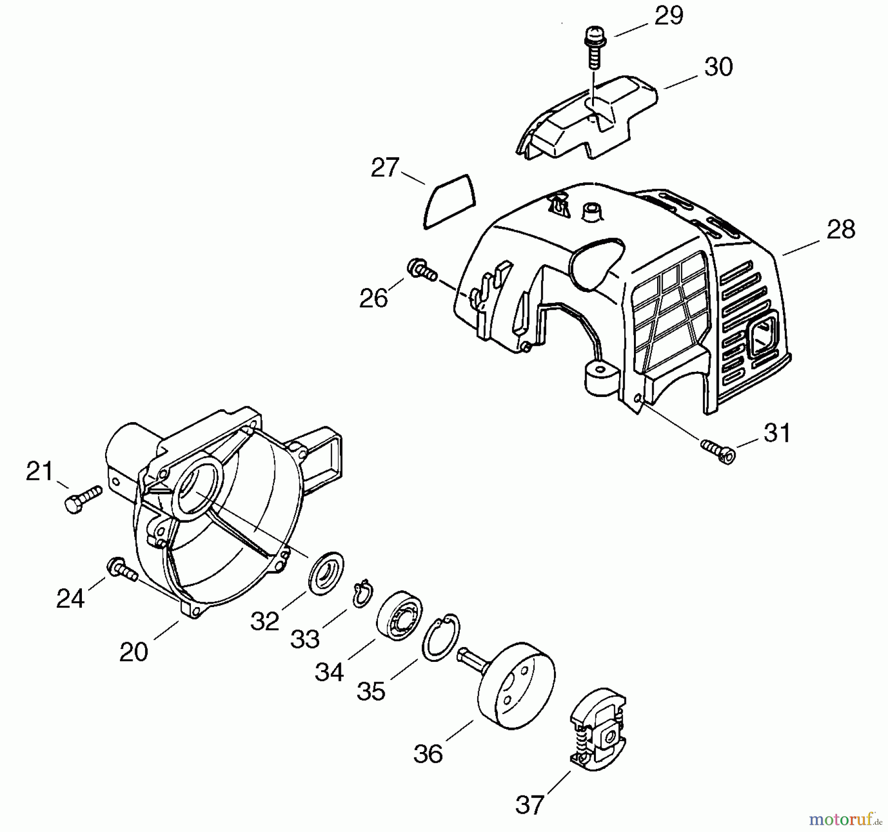  Echo Hochentaster PPT-2400 - Echo Pole Saw / Pruner (Type 1E), S/N: E14220001001 - E14220999999 Fan Case, Engine Cover