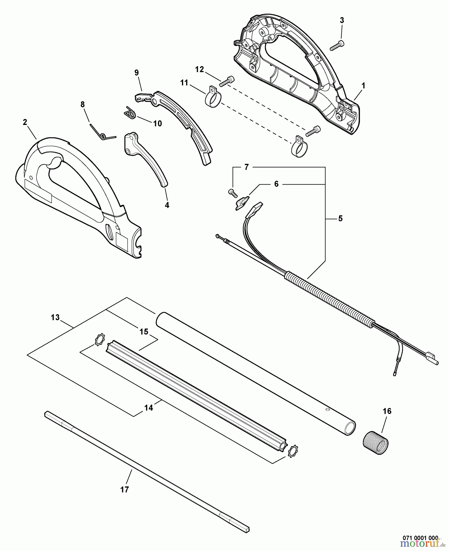  Echo Hochentaster PPT-265 - Echo Pole Saw / Pruner, S/N: E08411001001 - E08411999999 Control Handle