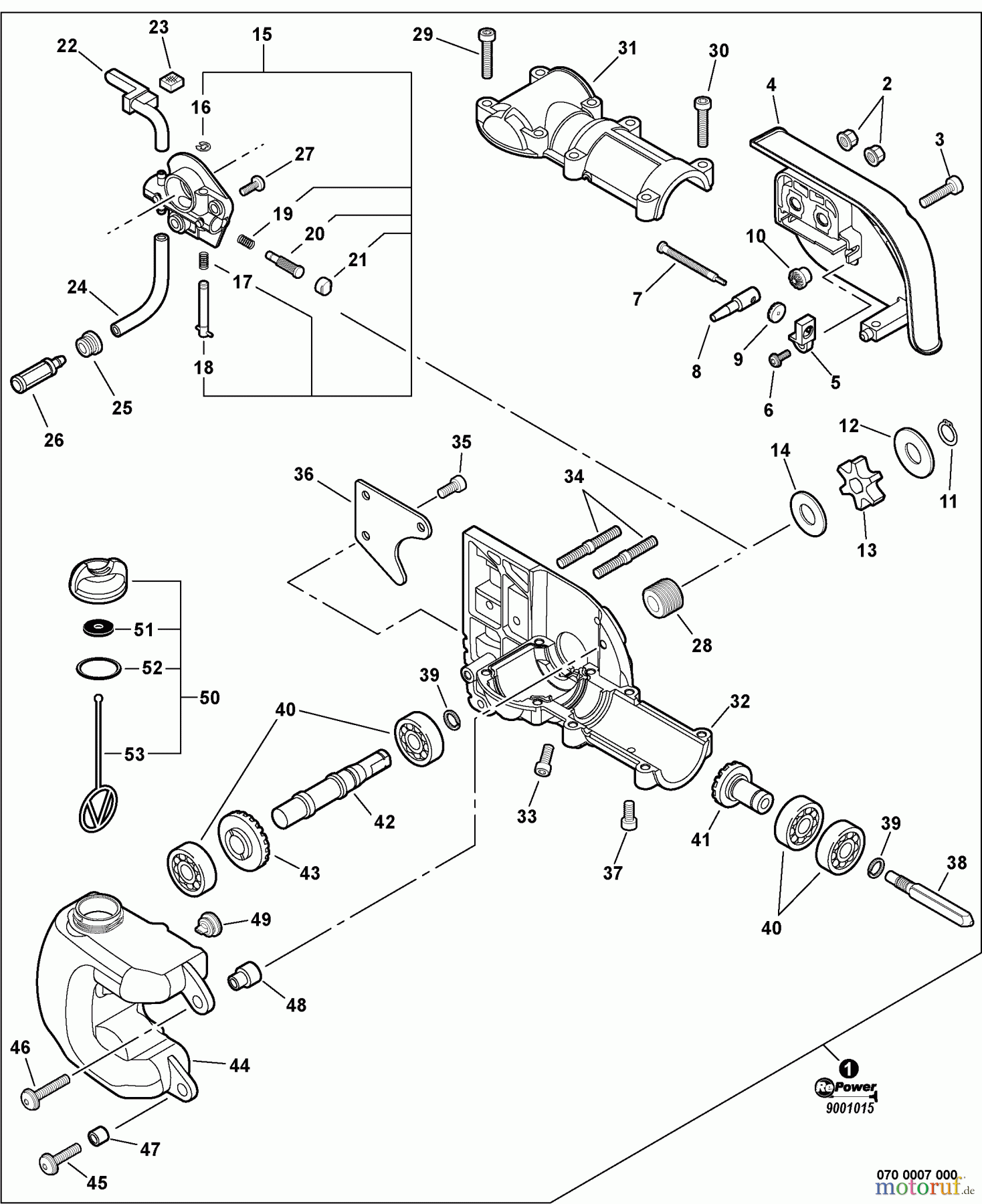  Echo Hochentaster PPT-280 - Echo Pole Saw / Pruner, S/N: E09213001001 - E09213999999 Gear Case, Auto-Oiler