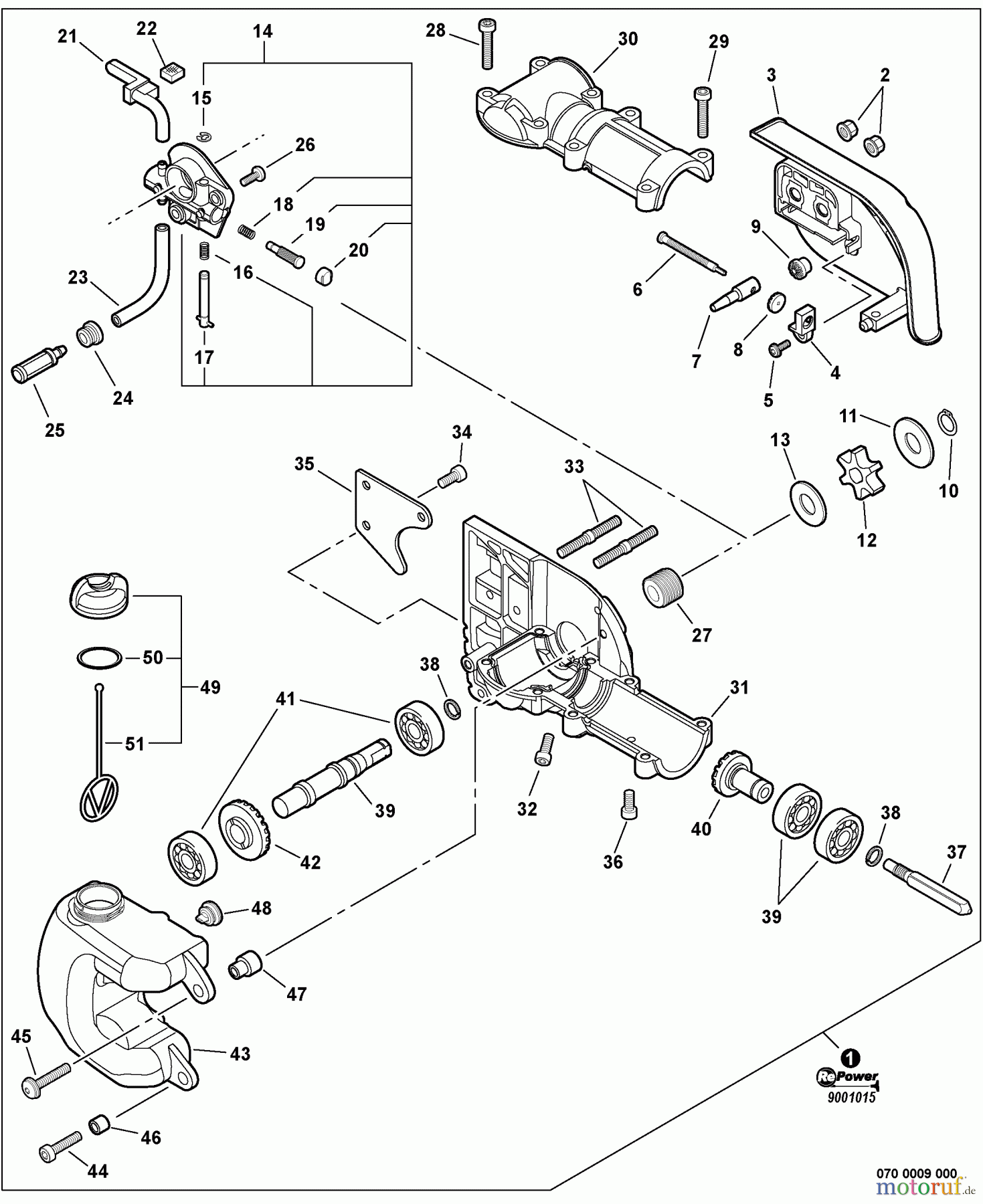  Echo Hochentaster PPT-300ES Pole Saw / Pruner - Echo S/N: E06637001001 - E06637999999 Gear Case, Auto-Oiler