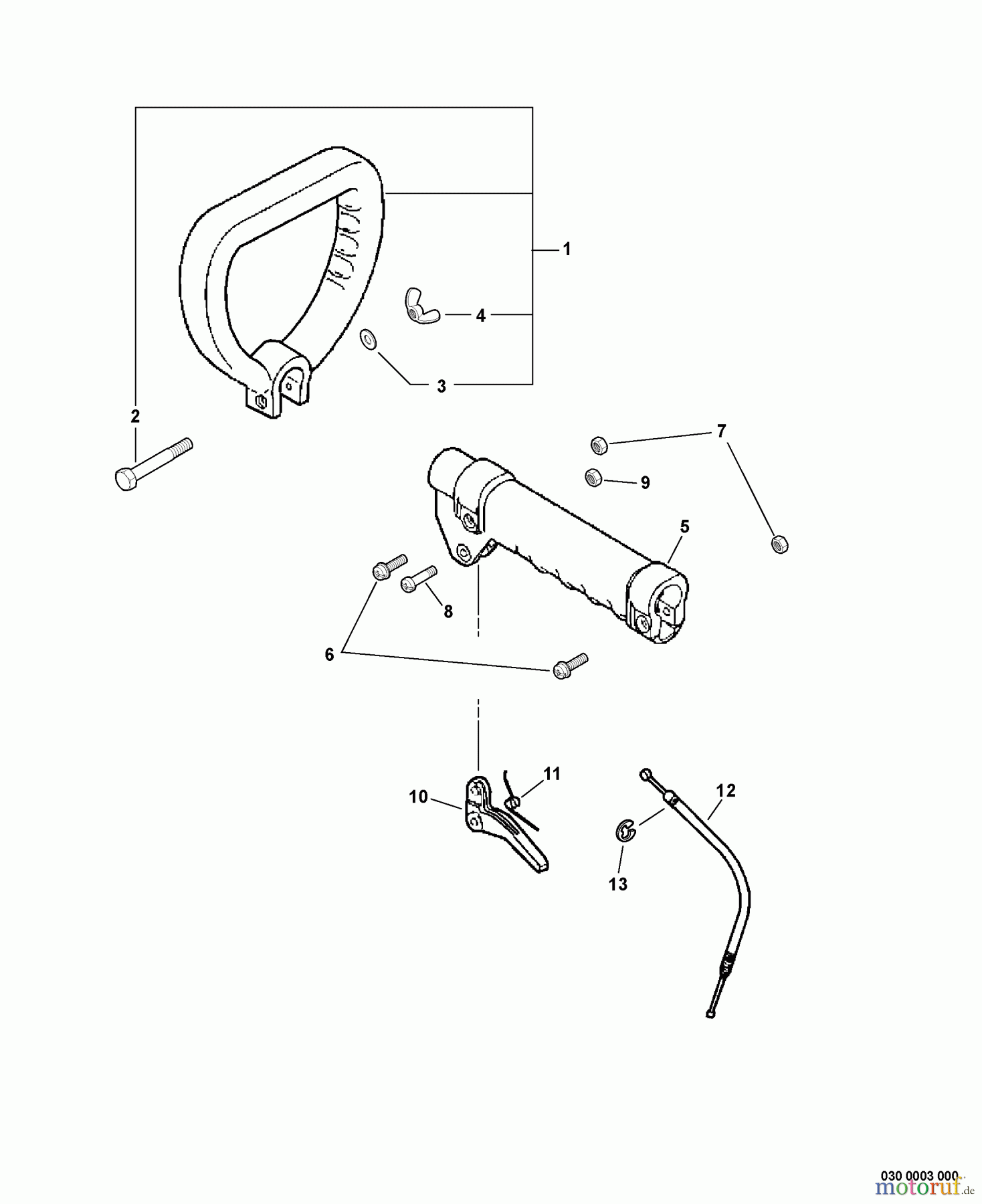  Echo Trimmer, Faden / Bürste GT-200R - Echo String Trimmer, S/N: 05001001 - 05999999 Handles, Throttle Cable