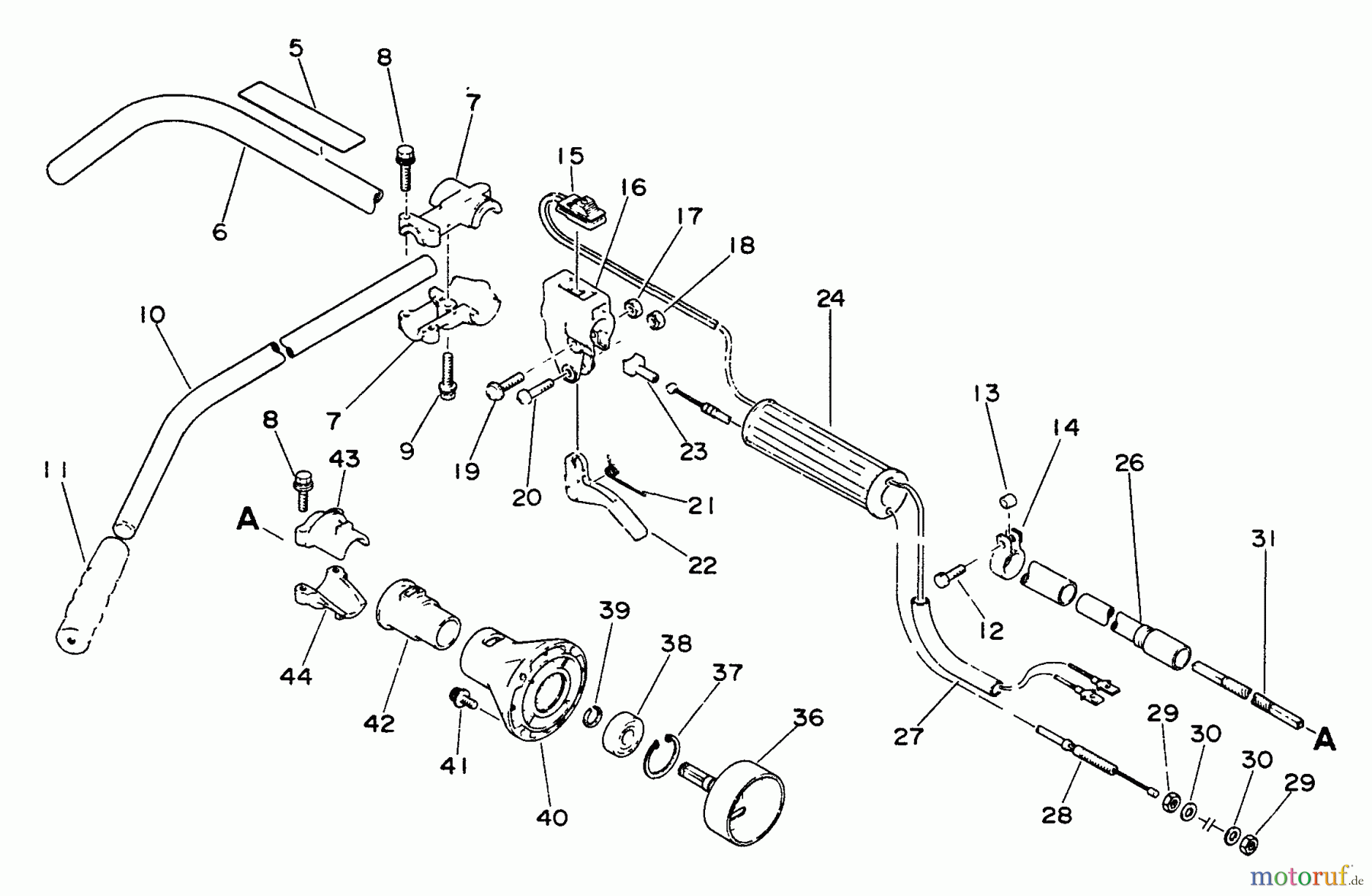  Echo Trimmer, Faden / Bürste SRM-2000 - Echo String Trimmer Driveshaft, Throttle, Stop Switch, Handles, Clutch Housing