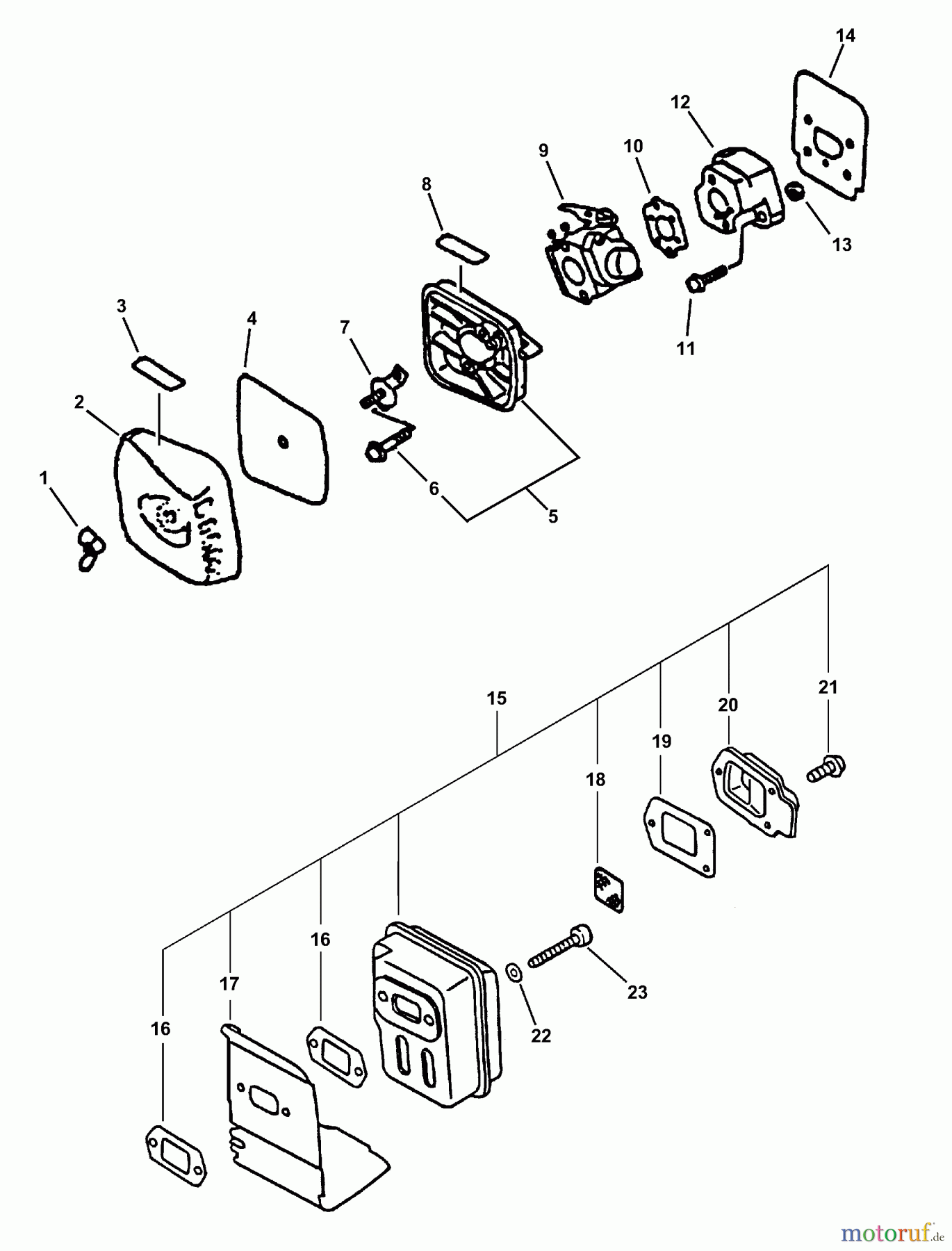  Echo Trimmer, Faden / Bürste SRM-2110 - Echo String Trimmer (Type 1) Intake, Exhaust