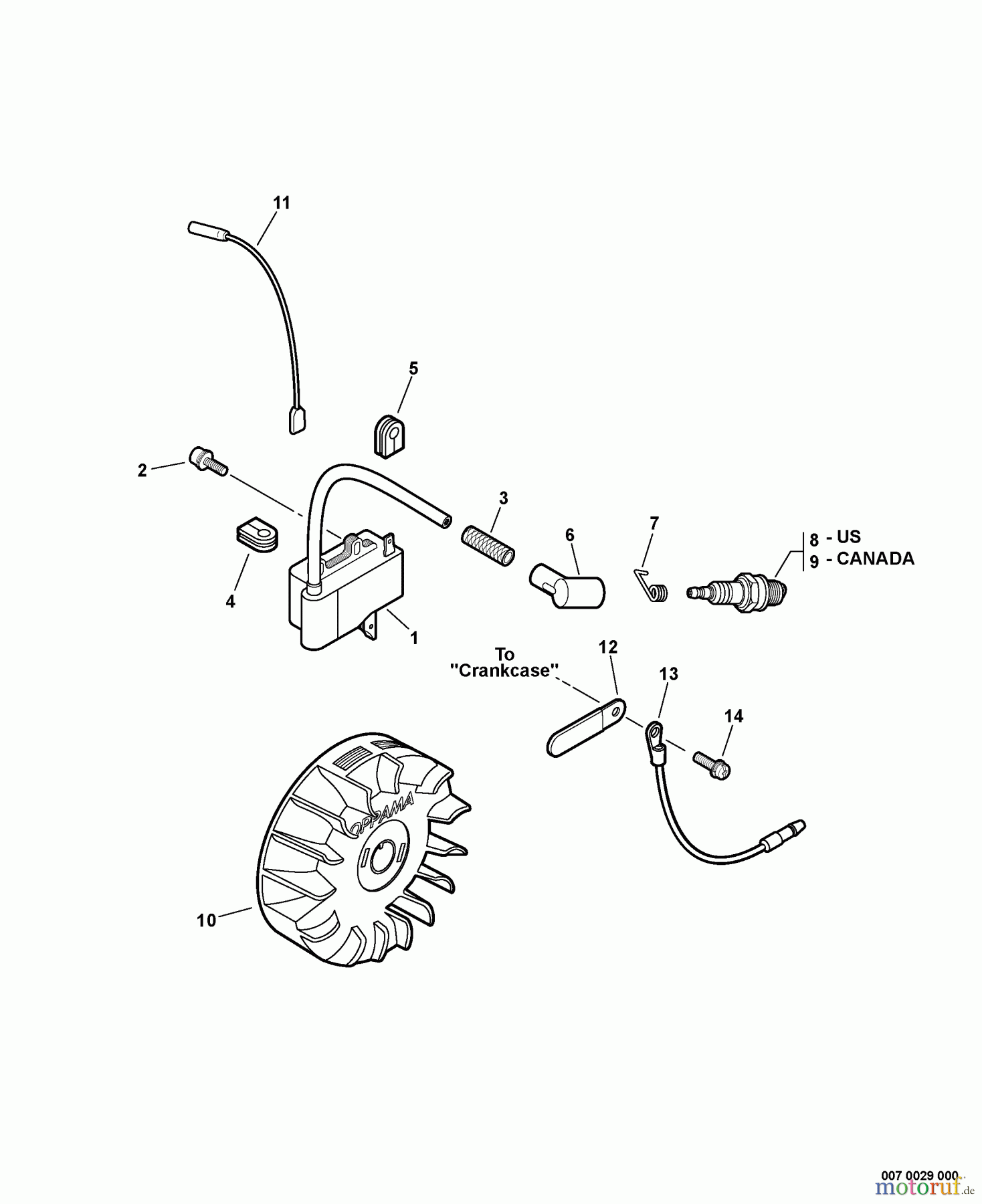  Echo Trimmer, Faden / Bürste SRM-251E - Echo String Trimmer, S/N:08001001 - 08999999 Ignition