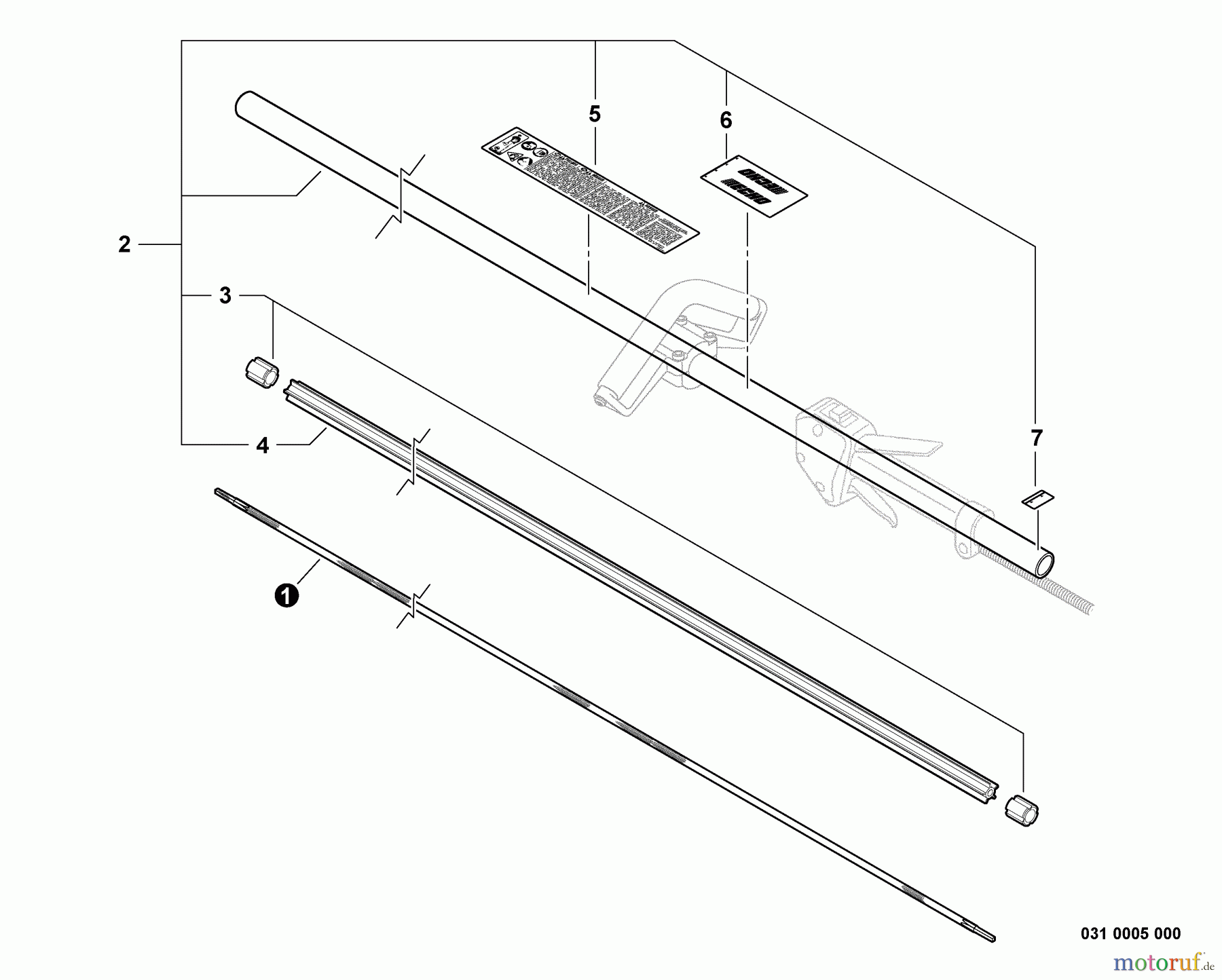  Echo Trimmer, Faden / Bürste SRM-261T - Echo String Trimmer, S/N:S73912001001 - S73912999999 Main Pipe Assembly, Driveshaft