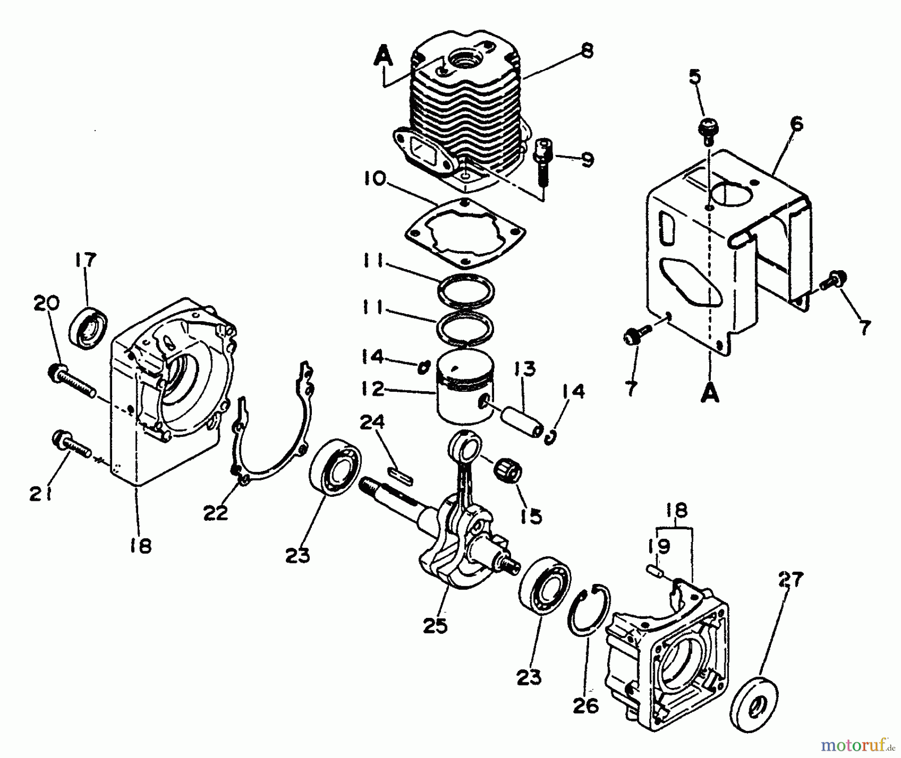  Echo Bläser / Sauger / Häcksler / Mulchgeräte	 PB-300E - Echo Back Pack Blower, S/N 0049617 - 9999999 Engine, Crankcase