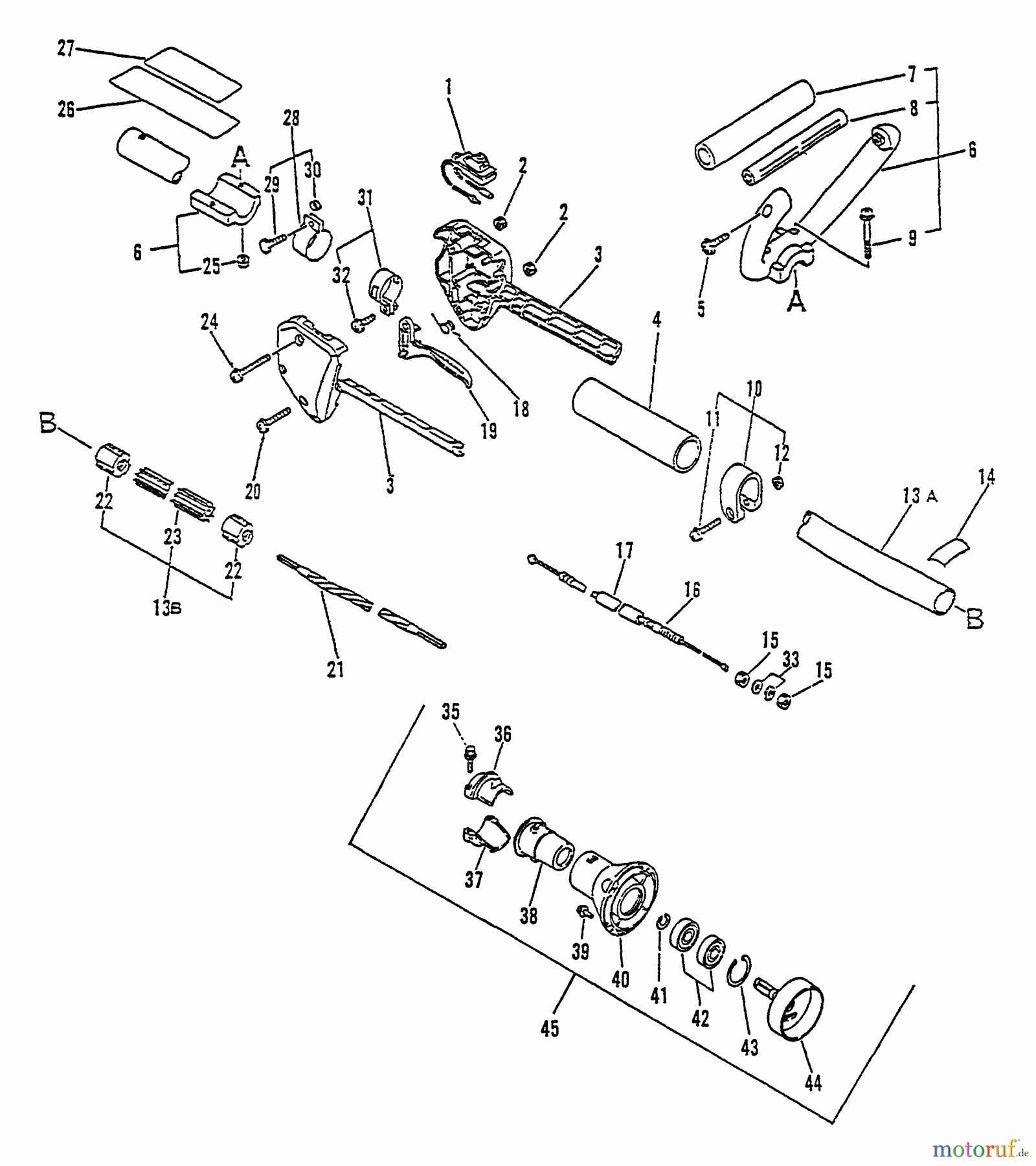  Echo Trimmer, Faden / Bürste SRM-3000 - Echo String Trimmer, S/N:043226 - 999999 Driveshaft, Clutch Housing, Throttle, Stop Switch, Handles