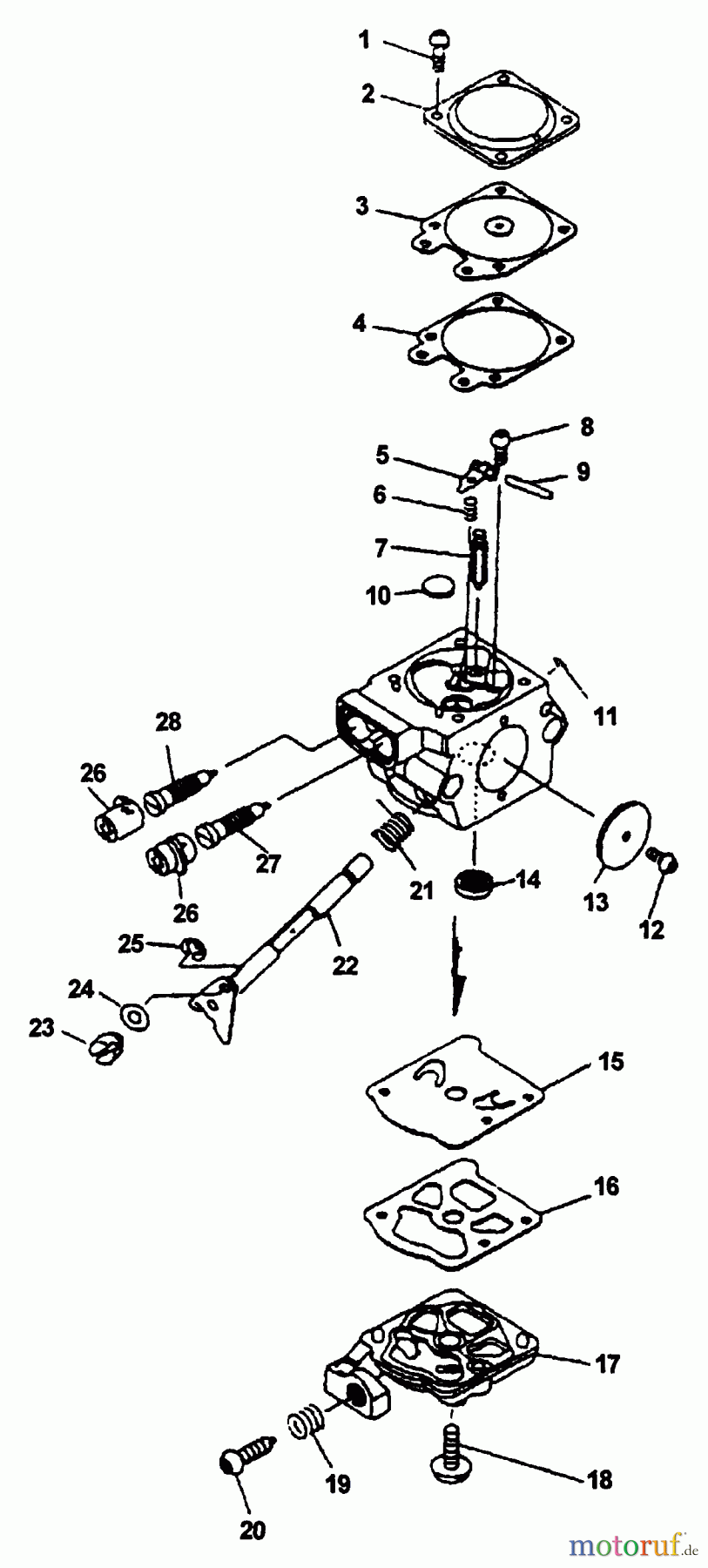  Echo Bläser / Sauger / Häcksler / Mulchgeräte	 PB-400E - Echo Back Pack Blower, Type 1E S/N 001001 & Up Carburetor