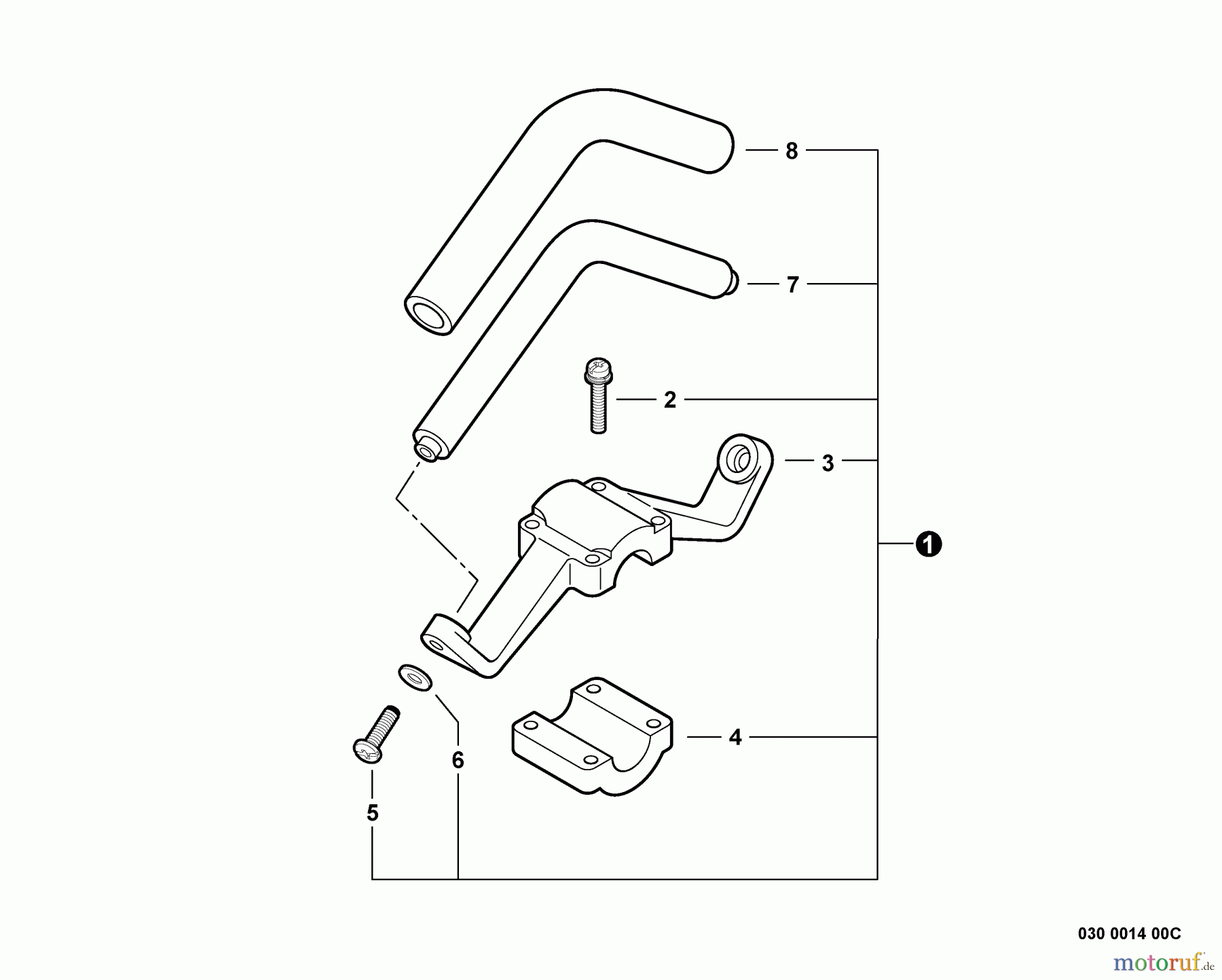  Echo Trimmer, Faden / Bürste SRM-311S - Echo String Trimmer, S/N:S67011001001 - S67011999999 Front Handle