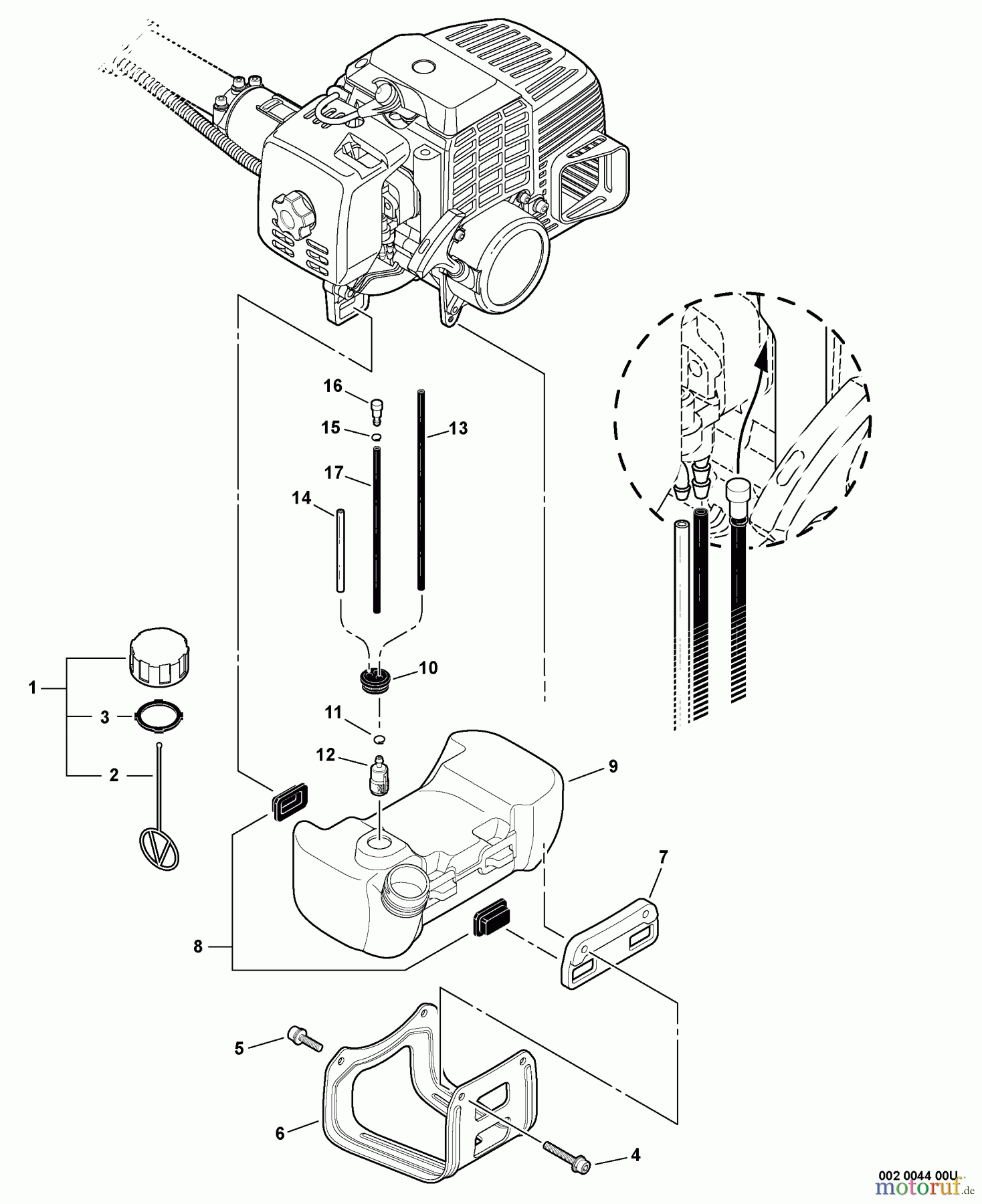  Echo Trimmer, Faden / Bürste SRM-311U - Echo String Trimmer/Brush Cutter, S/N:S75112001001 - S7511299999 Fuel System