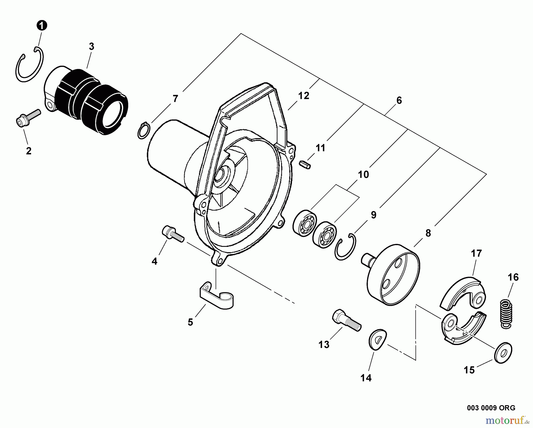  Echo Trimmer, Faden / Bürste SRM-230U - Echo String Trimmer/Brush Cutter, S/N:S74712001001 - S7471299999 Fan Case, Clutch -- ORANGE MODELS