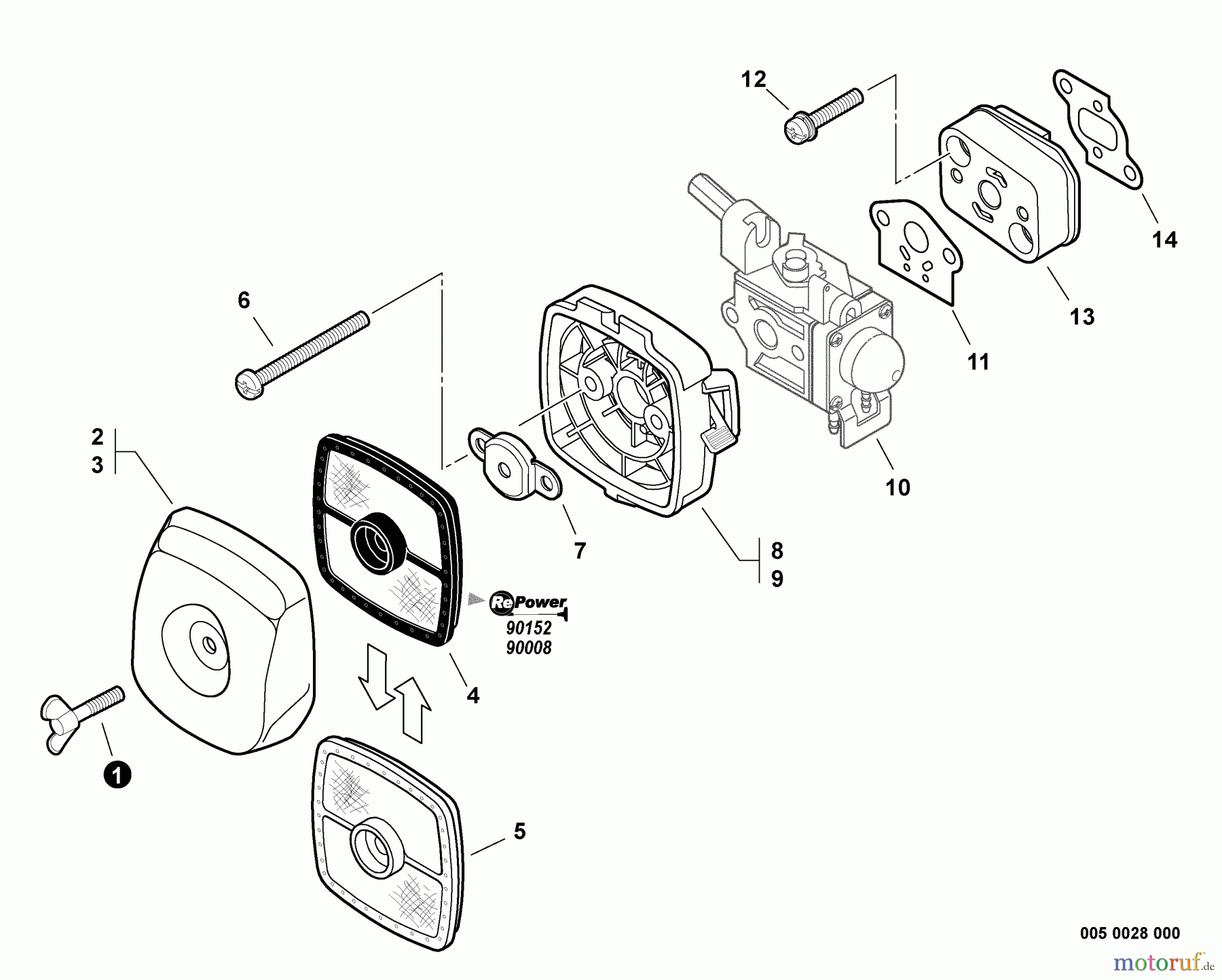  Echo Trimmer, Faden / Bürste PAS-230 - Echo Power Unit, Intake