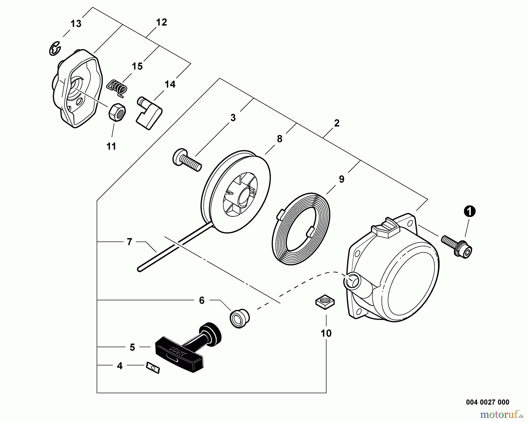  Echo Trimmer, Faden / Bürste SRM-230U - Echo String Trimmer/Brush Cutter, S/N:05001001 - 05999999 Starter