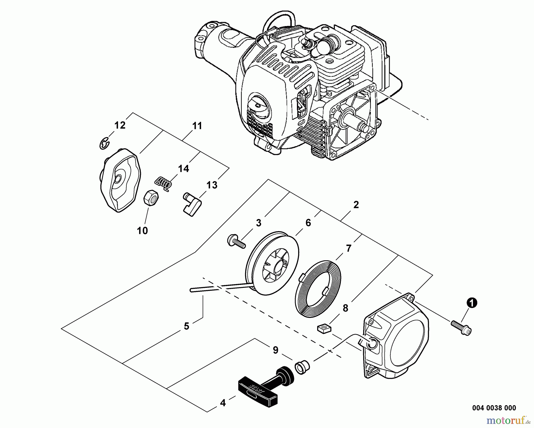  Echo Kantenschneider PE-280 - Echo Edger, S/N: S63012001001 - S63012999999 Starter