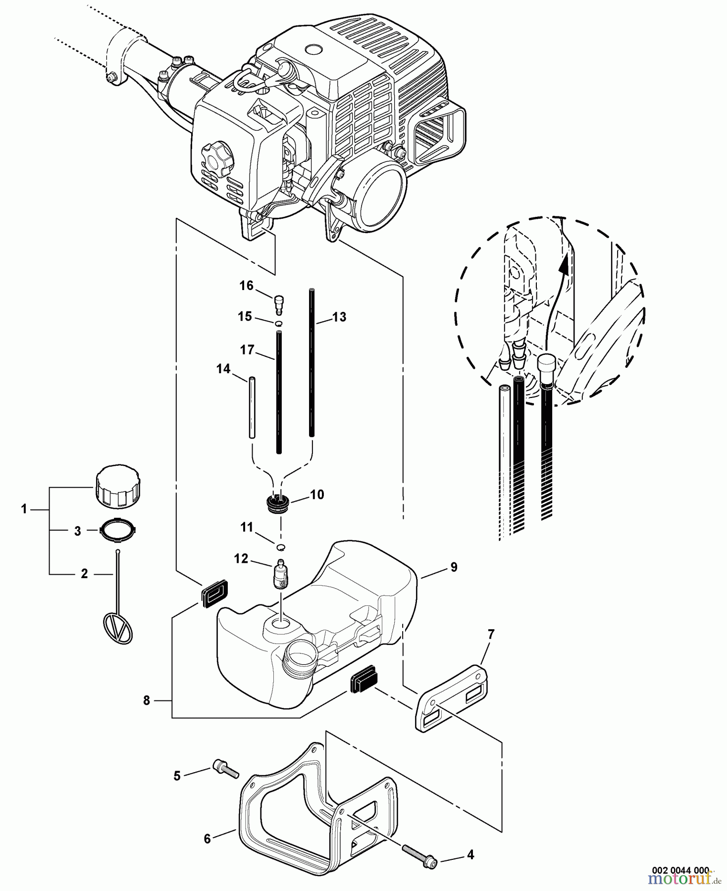  Echo Trimmer, Faden / Bürste SRM-311S - Echo String Trimmer, S/N:02001001 - 02999999 Fuel System