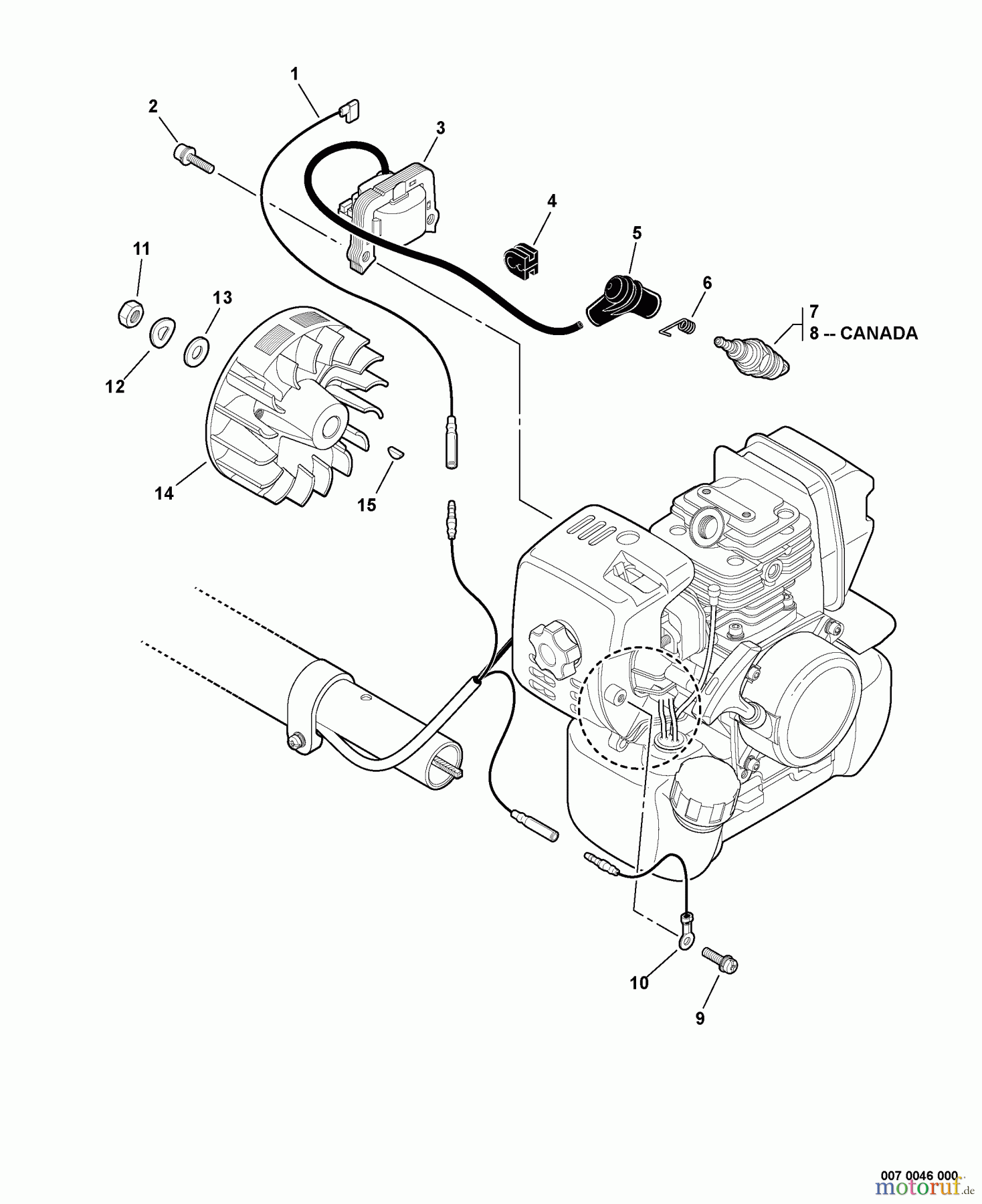  Echo Trimmer, Faden / Bürste SRM-311S - Echo String Trimmer, S/N:02001001 - 02999999 Ignition