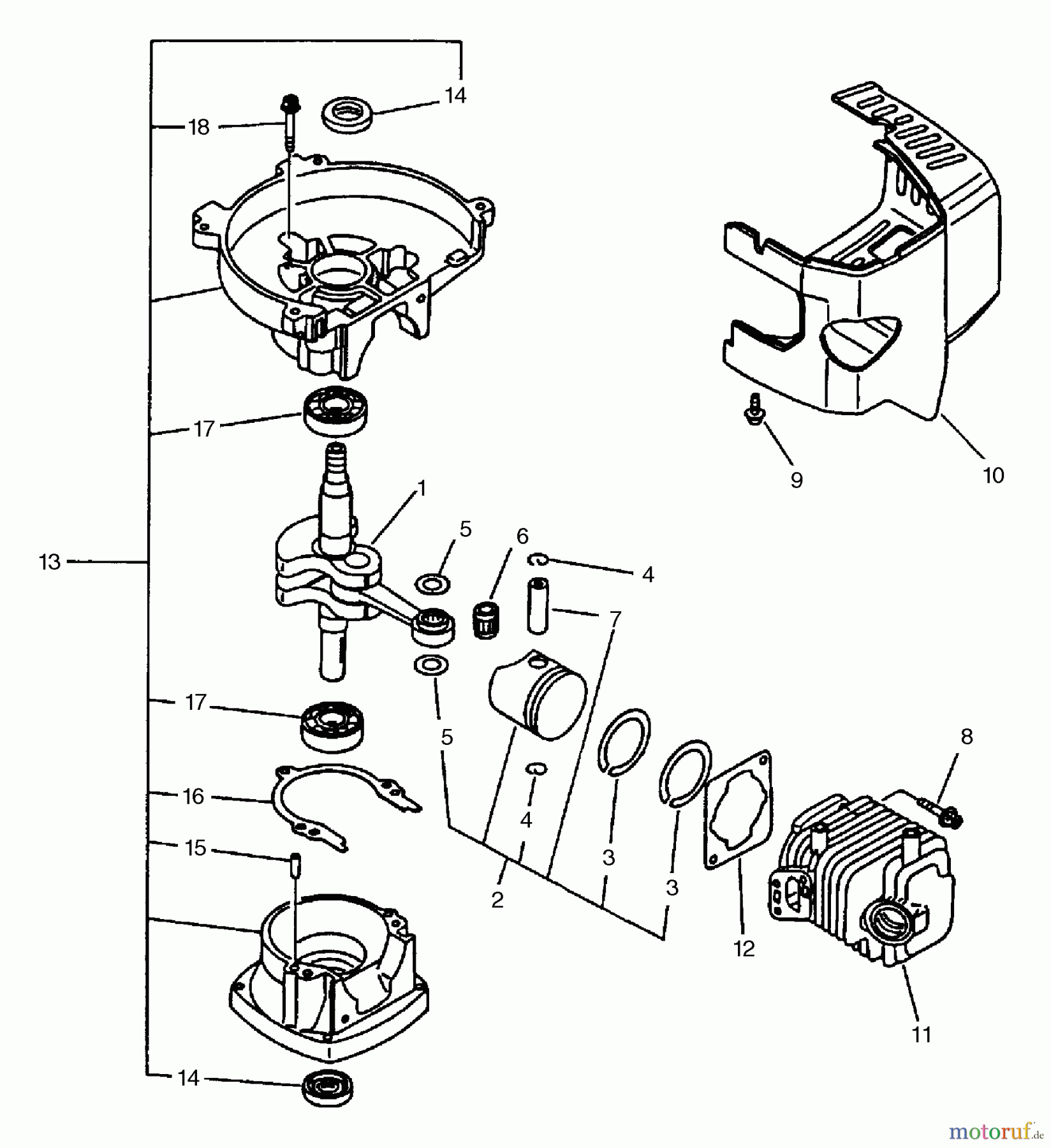  Echo Heckenscheren HC-1500 - Echo Hedge Trimmer (Type 2E) Crankcase, Engine, Engine Cover