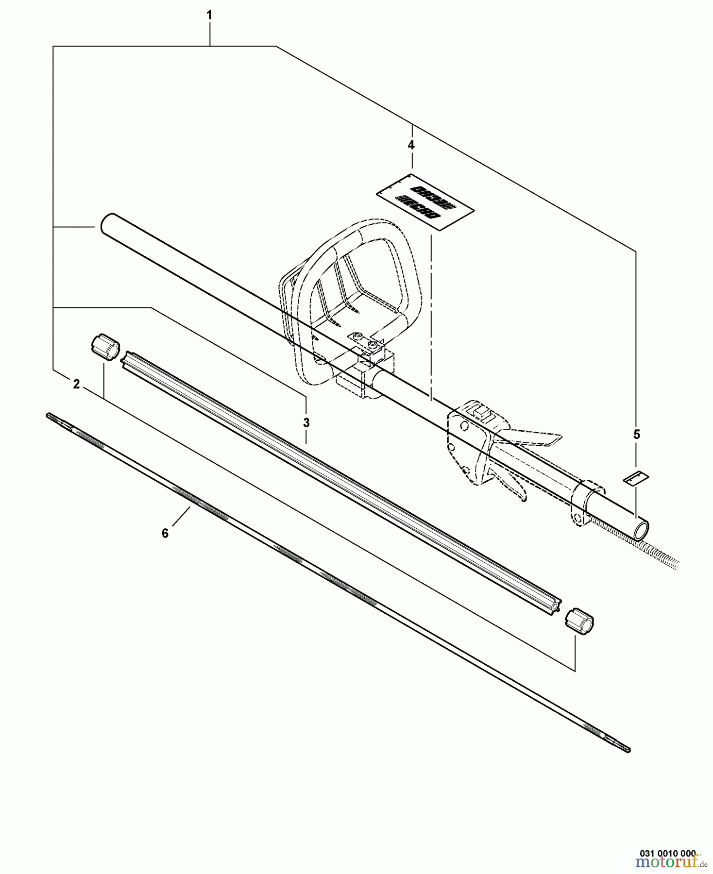  Echo Heckenscheren SHC-210 - Echo Shaft Hedge Trimmer, S/N: S84513001001 - S84513999999 Main Pipe Assembly