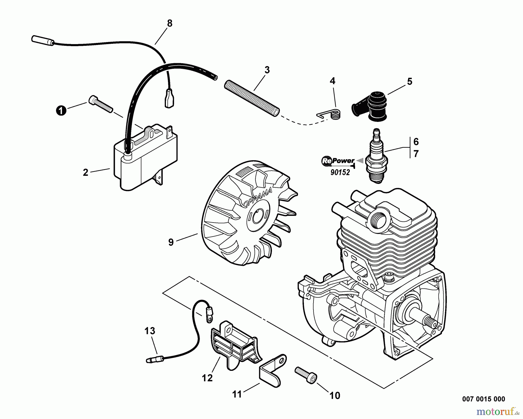  Echo Trimmer, Faden / Bürste SRM-225SB - Echo String Trimmer, S/N: S79312001001 - S79312999999 Ignition  S/N: S79312001001 - S79312017459