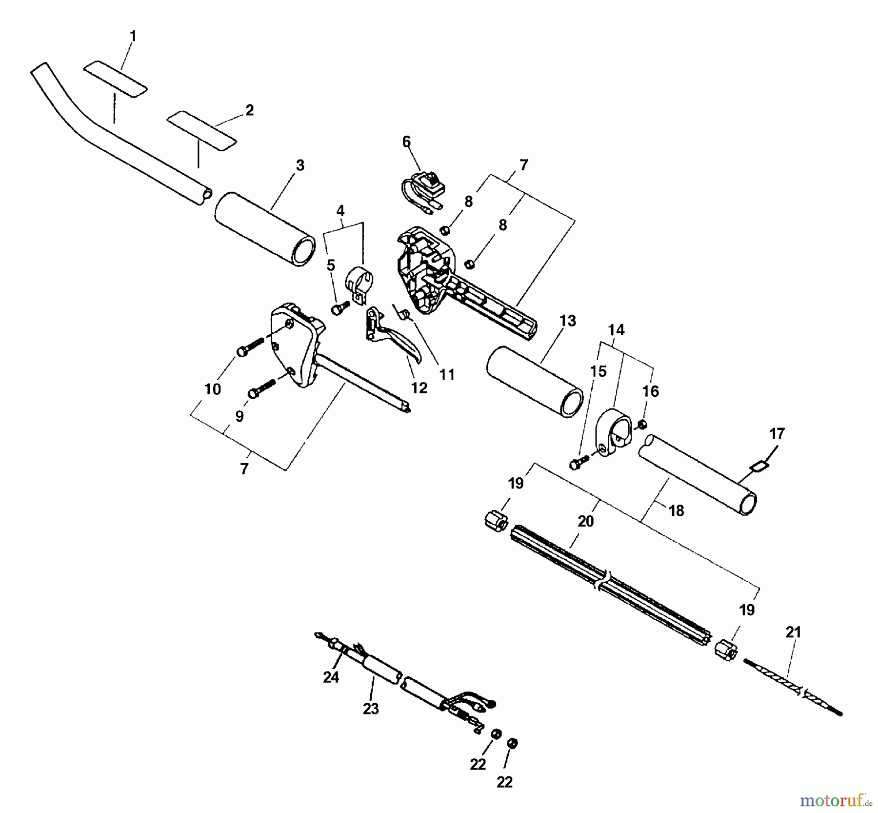  Echo Heckenscheren SHC-2401 - Echo Shaft Hedge Trimmer (Type 1E) Driveshaft, Handles, Throttle, Stop Switch