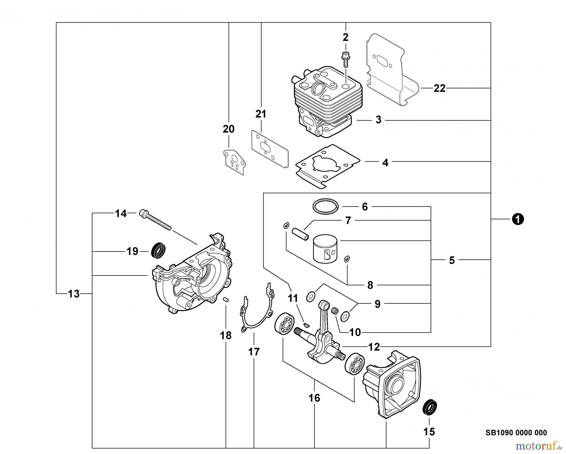  Echo Hochentaster PPT-265H - Echo Pole Saw / Pruner, S/N: E06913001001 - E06913999999 Engine, Short Block -- SB1090