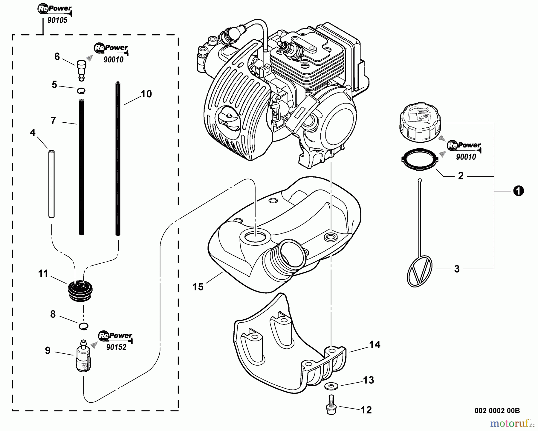  Echo Trimmer, Faden / Bürste SRM-265T - Echo String Trimmer, S/N:S81013001001 - S81013999999 Fuel System