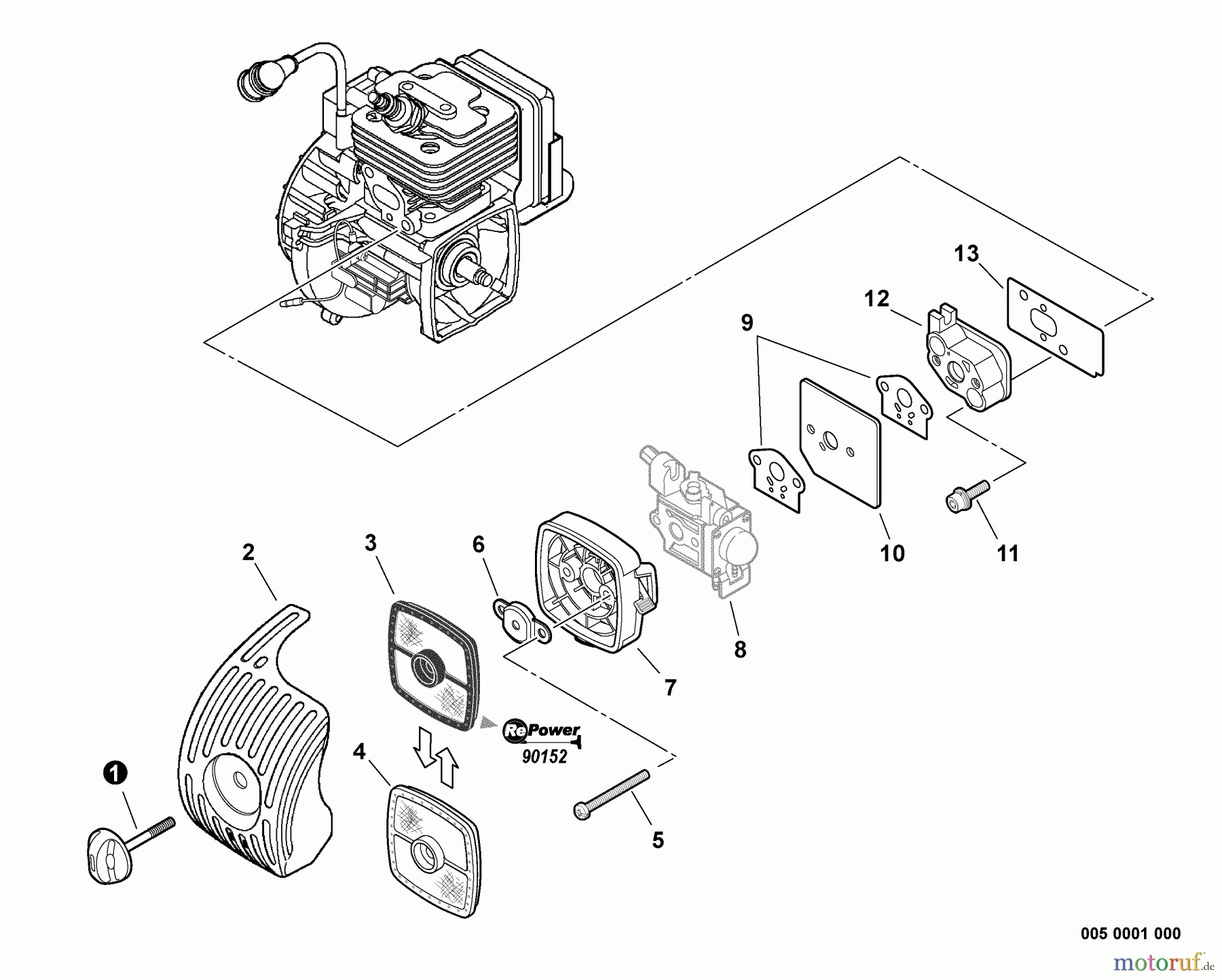  Echo Kantenschneider PE-265S - Echo Edger, S/N: S71412001001 - S71412999999 Intake