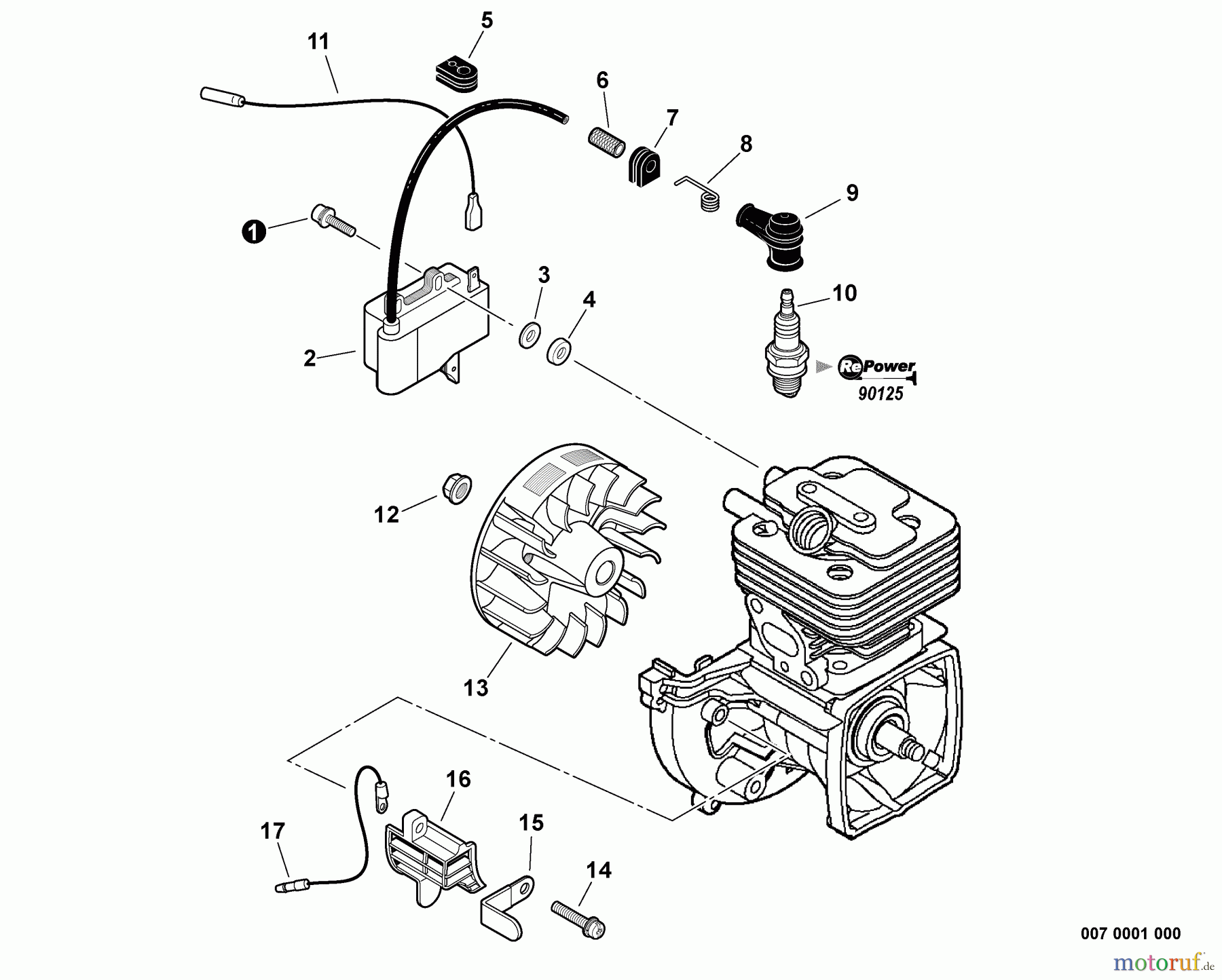  Echo Trimmer, Faden / Bürste SRM-266T - Echo String Trimmer, S/N: T42512001004 - T425121000002 Flywheel, Ignition