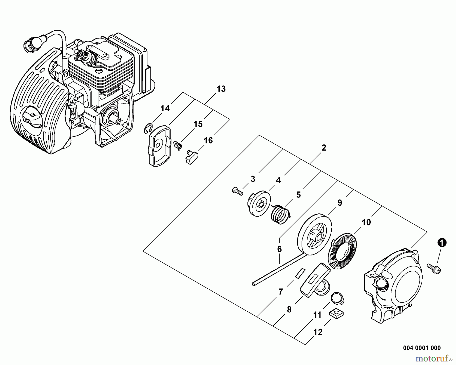  Echo Trimmer, Faden / Bürste PAS-265 - Echo Power Unit, S/N: S67911001001 - S67911999999 Starter -- i-30