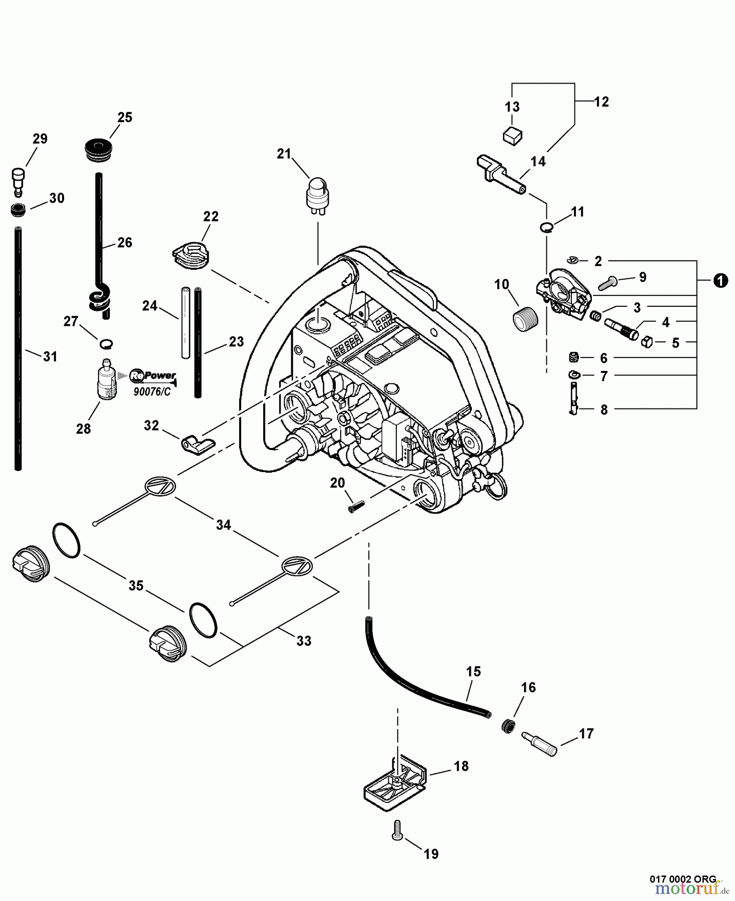  Echo Sägen, Kettensägen CS-341 - Echo Chainsaw, S/N: C08511001001 - C08511999999 Fuel System, Auto Oiler