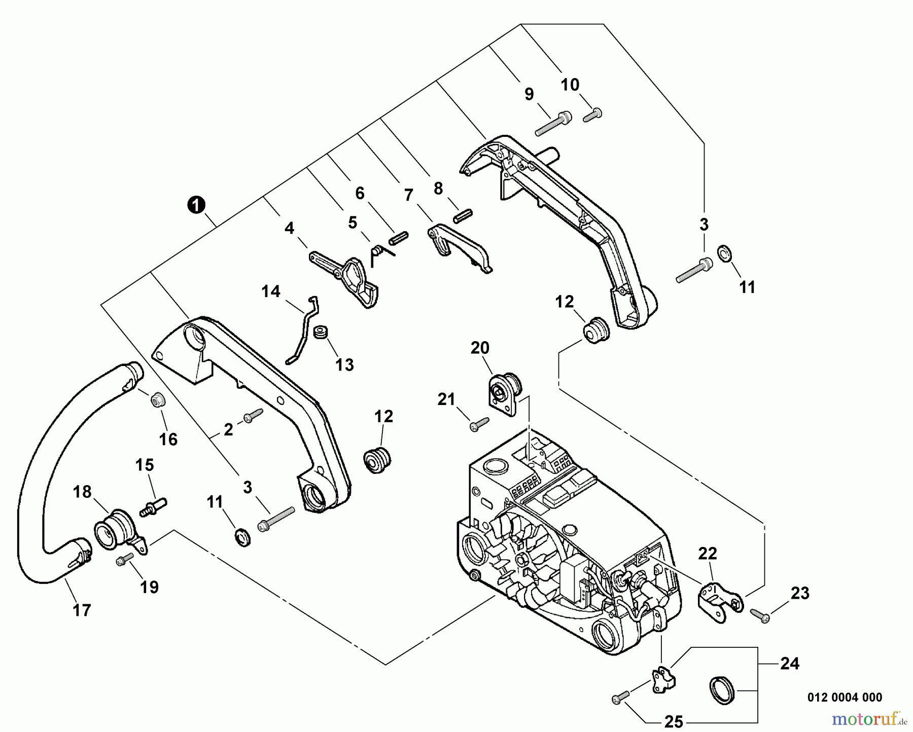  Echo Sägen, Kettensägen CS-341 - Echo Chainsaw, S/N: C24912001001 - C24912999999 Handles, Throttle Control