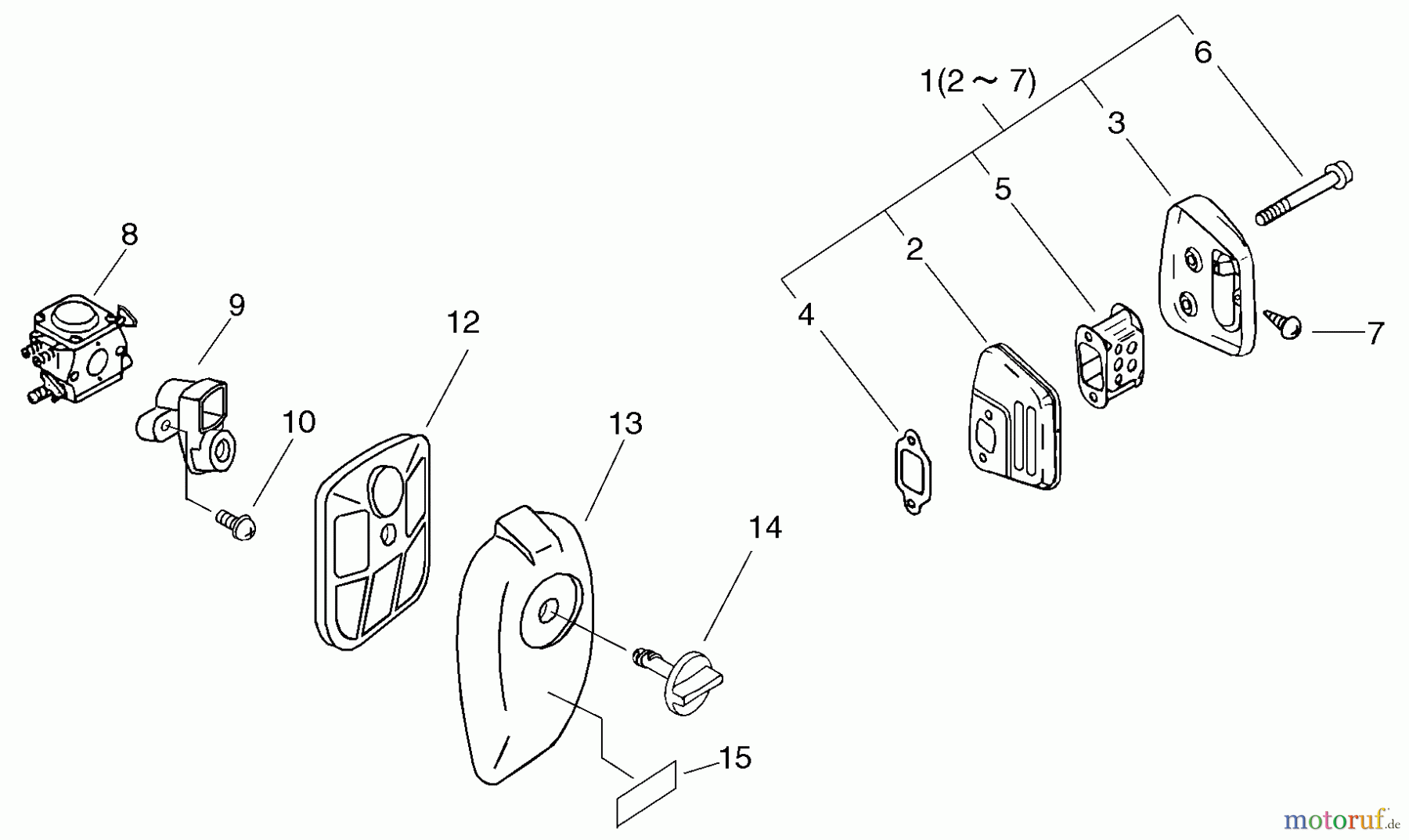  Echo Sägen, Kettensägen CS-350TES - Echo Chainsaw Air Cleaner, Carburetor, Muffler