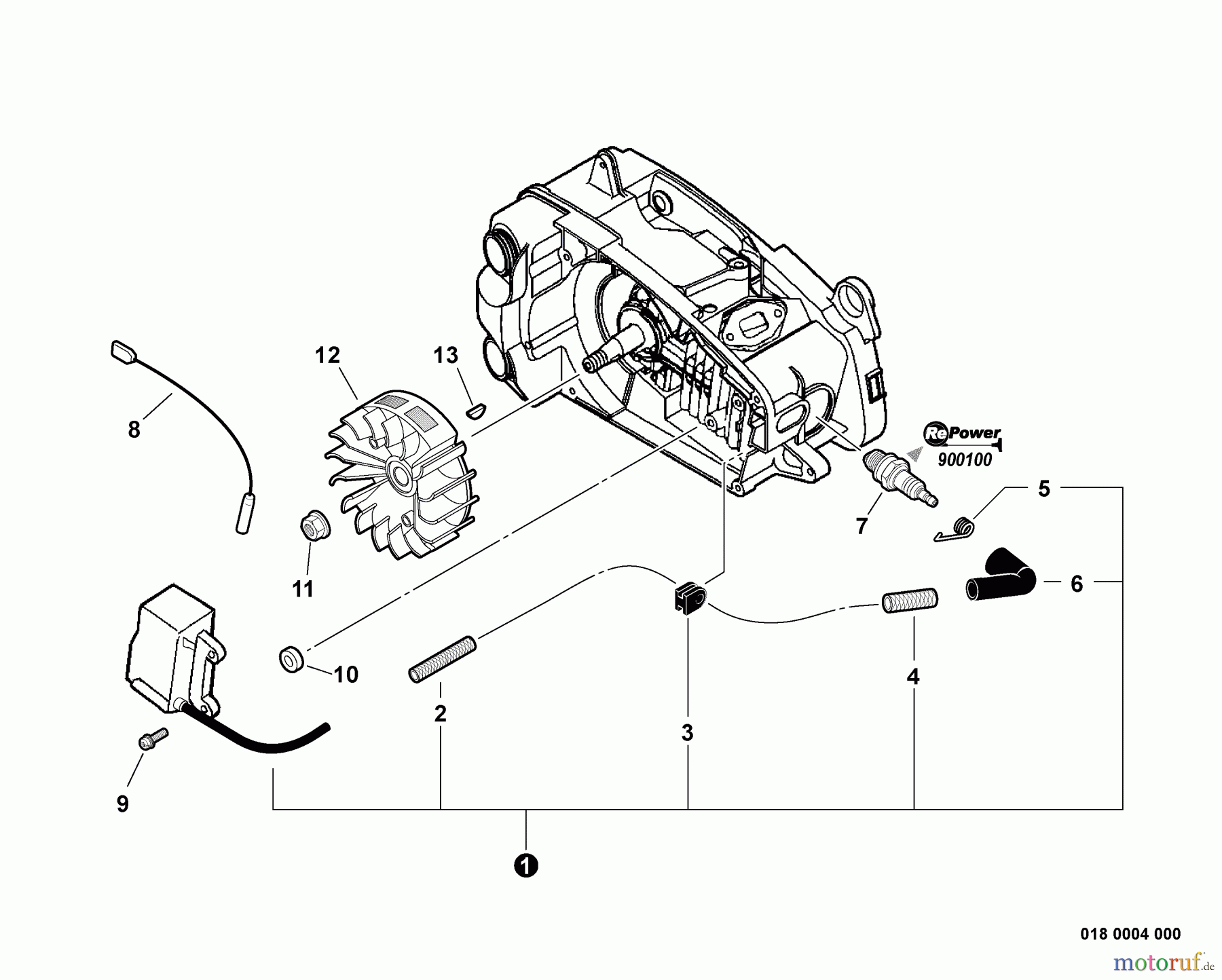  Echo Sägen, Kettensägen CS-360T - Echo Chainsaw, S/N: C09713001001 - C09713999999 Ignition