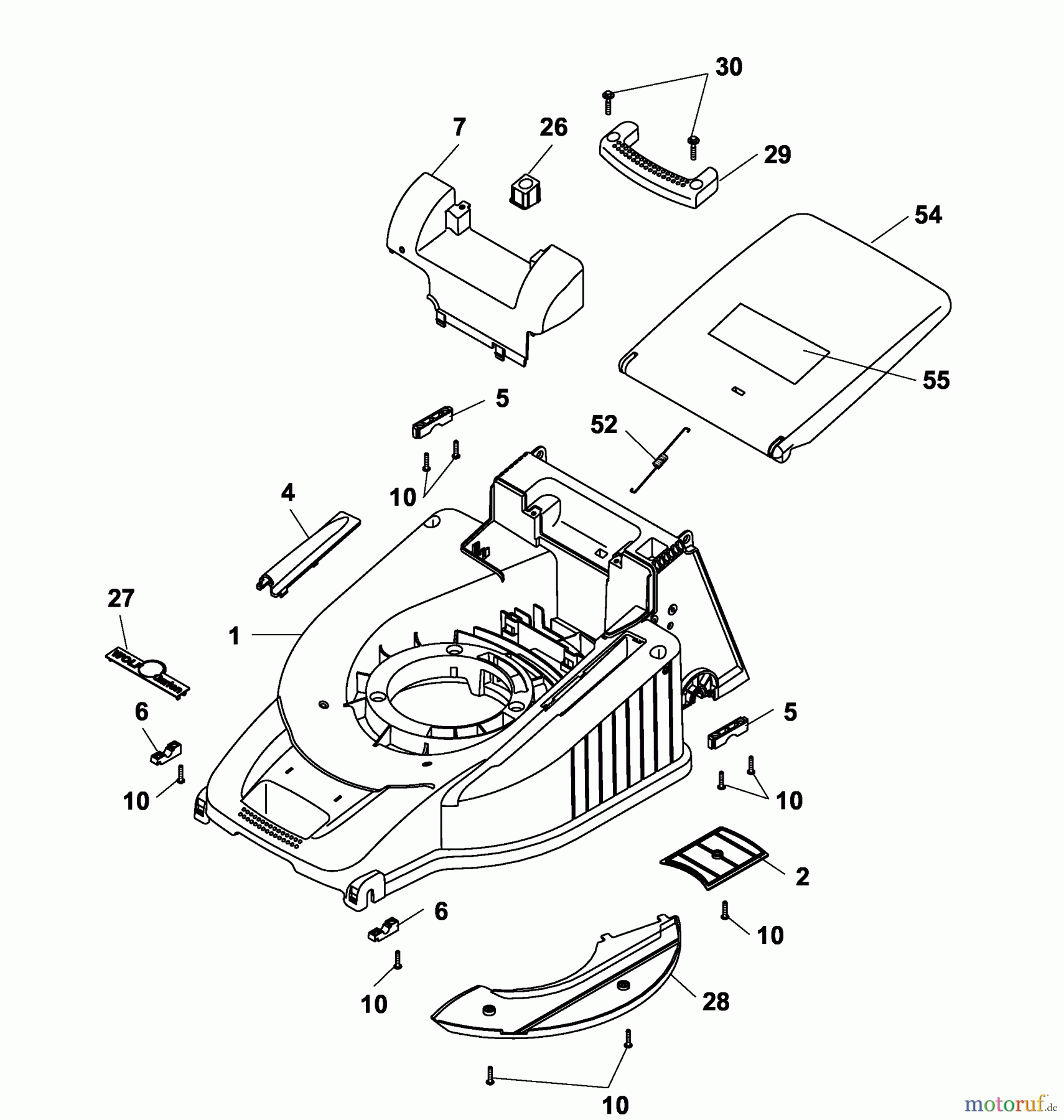  Wolf-Garten Electric mower Esprit 46 E 4620680 Series A  (2003) Deck housing