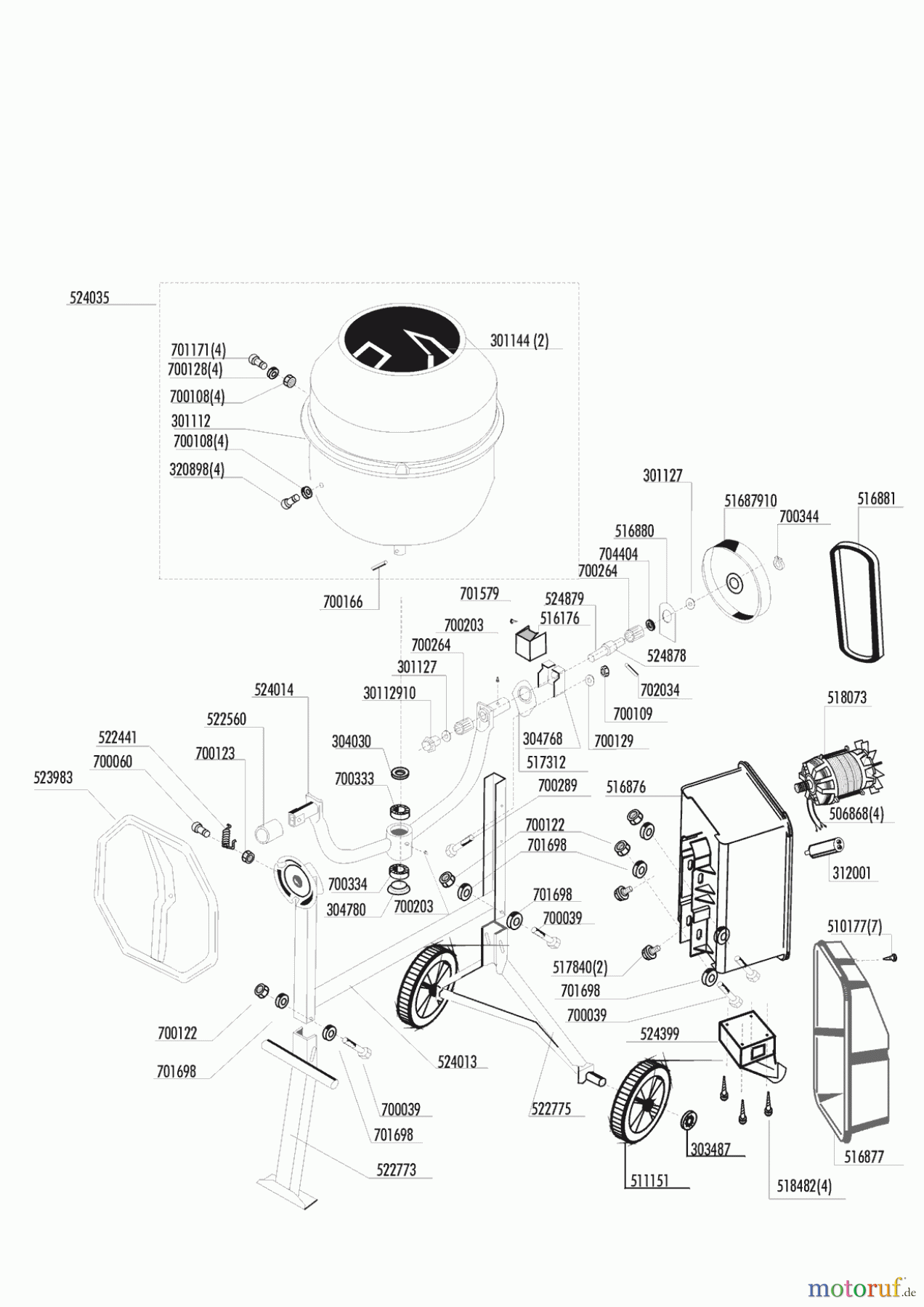  AL-KO Heimwerkertechnik Betonmörtelmaschinen Top 1401 S/220 V/HR ab 06/1999 Seite 1