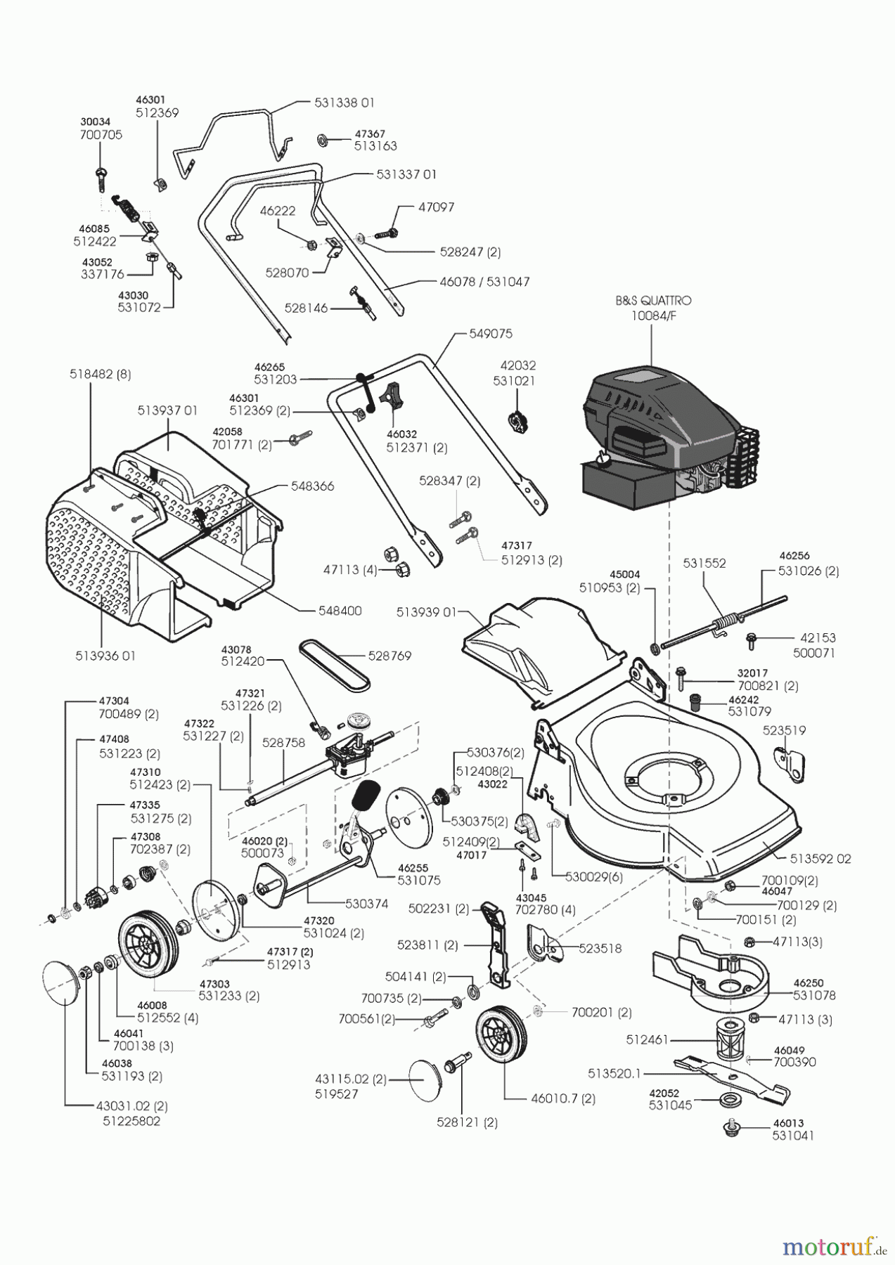  AL-KO Gartentechnik Benzinrasenmäher 460 BR CL 09/1999 - 02/2000 Seite 1