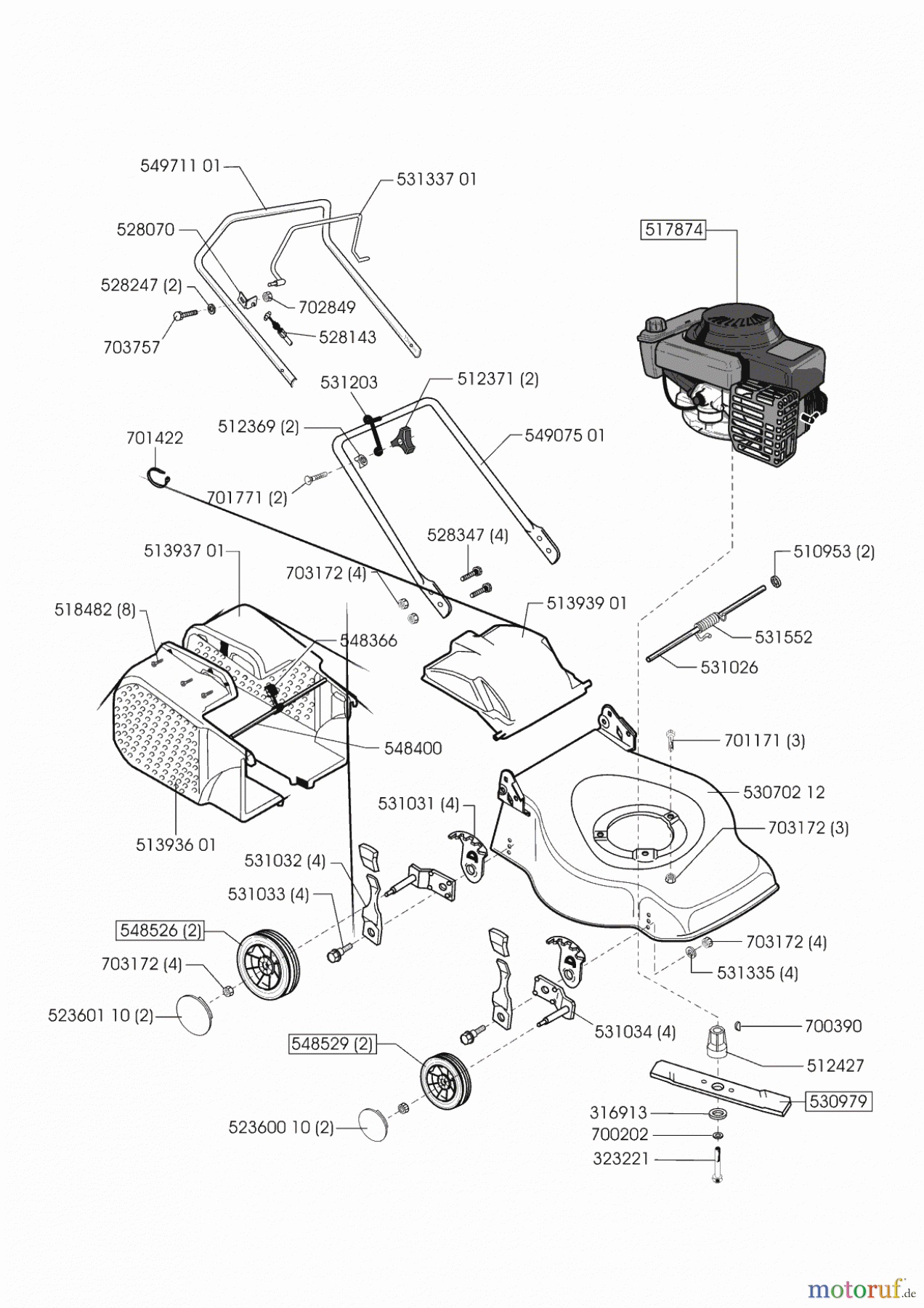  Orion Gartentechnik Benzinrasenmäher 46 B Seite 1