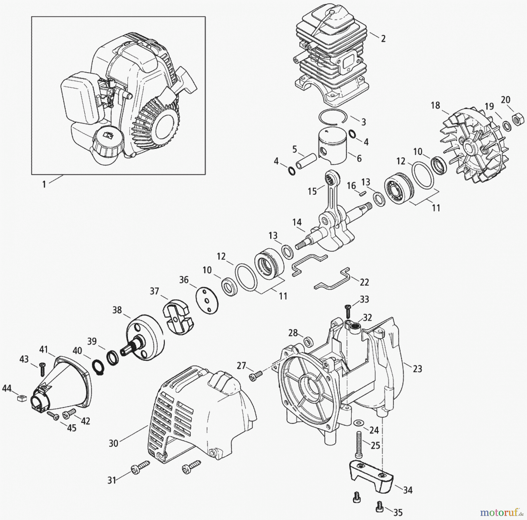  Solo by AL-KO Gartentechnik Motorsensen 105 L 2002 - 2004, ET 012003 Druck 9 105 700 01/2003 [SN: 2002 - 2004, ET 012003 Druck 9 105 700] - 07/2005 [SN: 2005 ->  ET 072005 Druck 9 105 701] Seite 1