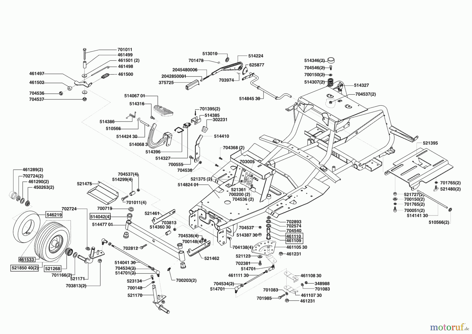  Powerline Gartentechnik Rasentraktor T13-102 SP-H 10/2004 - 06/2005 Seite 2