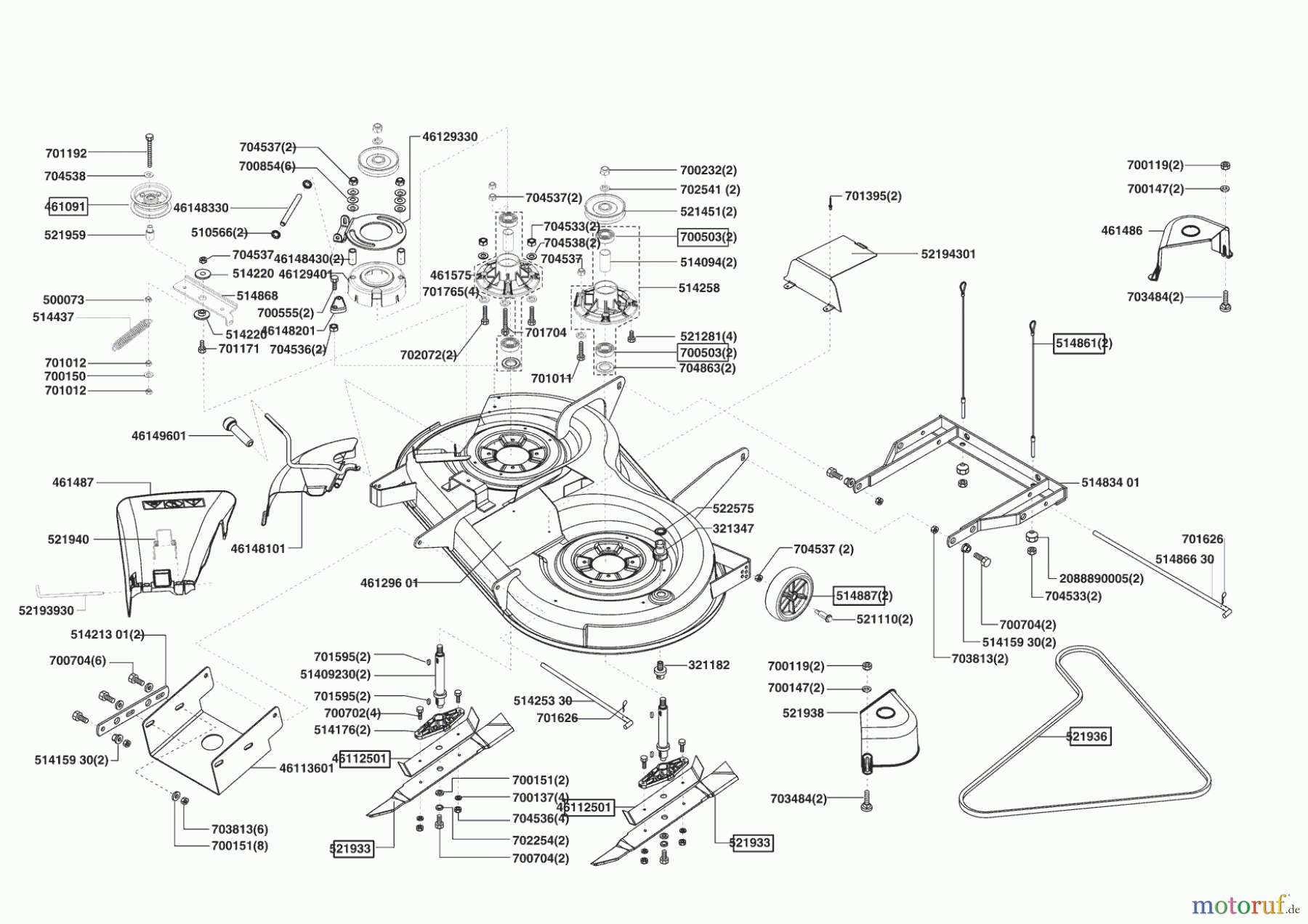  AL-KO Gartentechnik Rasentraktor T 13-102 HDS Bio-Combi HVC 10/2004 - 10/2007 Seite 5