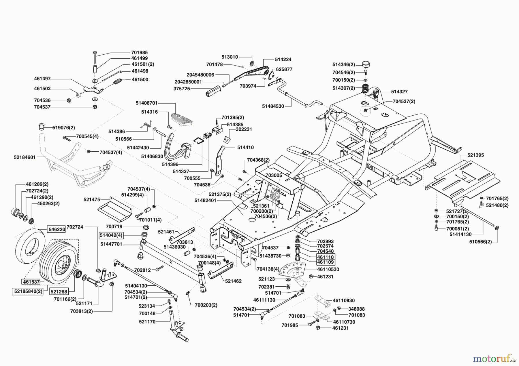  Powerline Gartentechnik Rasentraktor T 15-102 HD ab 10/2007 Seite 2