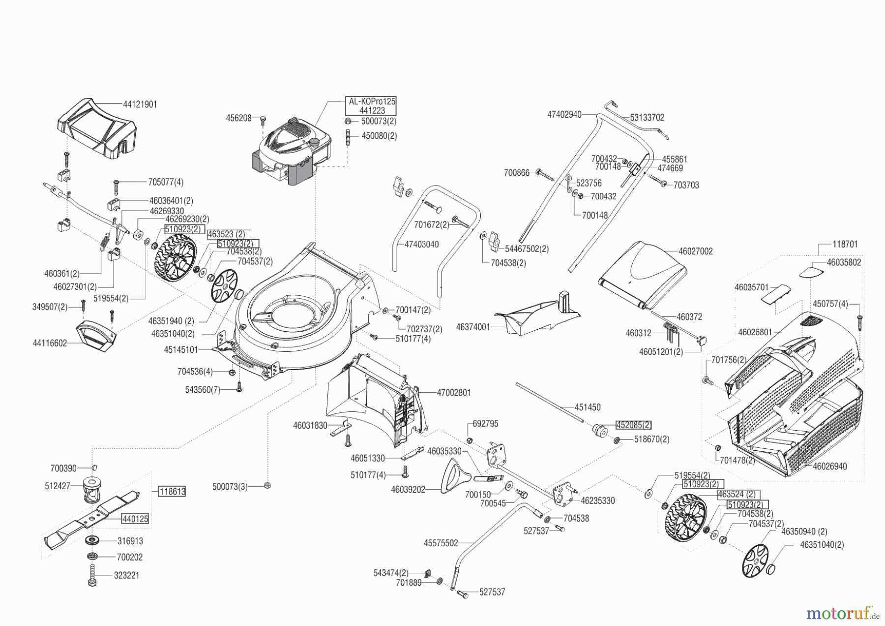  AL-KO Gartentechnik Benzinrasenmäher 4.66 P-A Classic  ab 03/2016 Seite 1