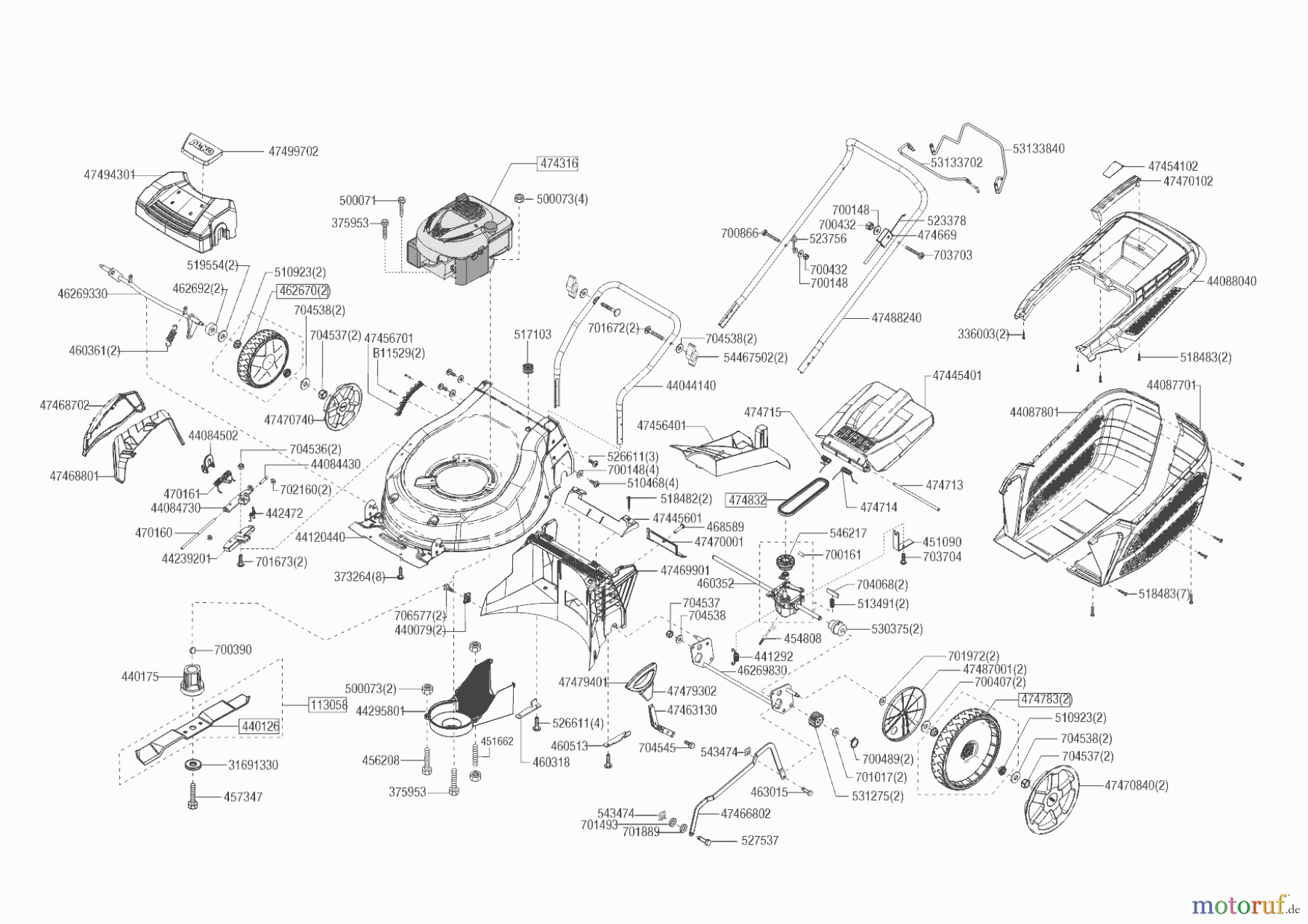  AL-KO Gartentechnik Benzinrasenmäher 51.5 SP-A Highline  ab 09/2021 Seite 1