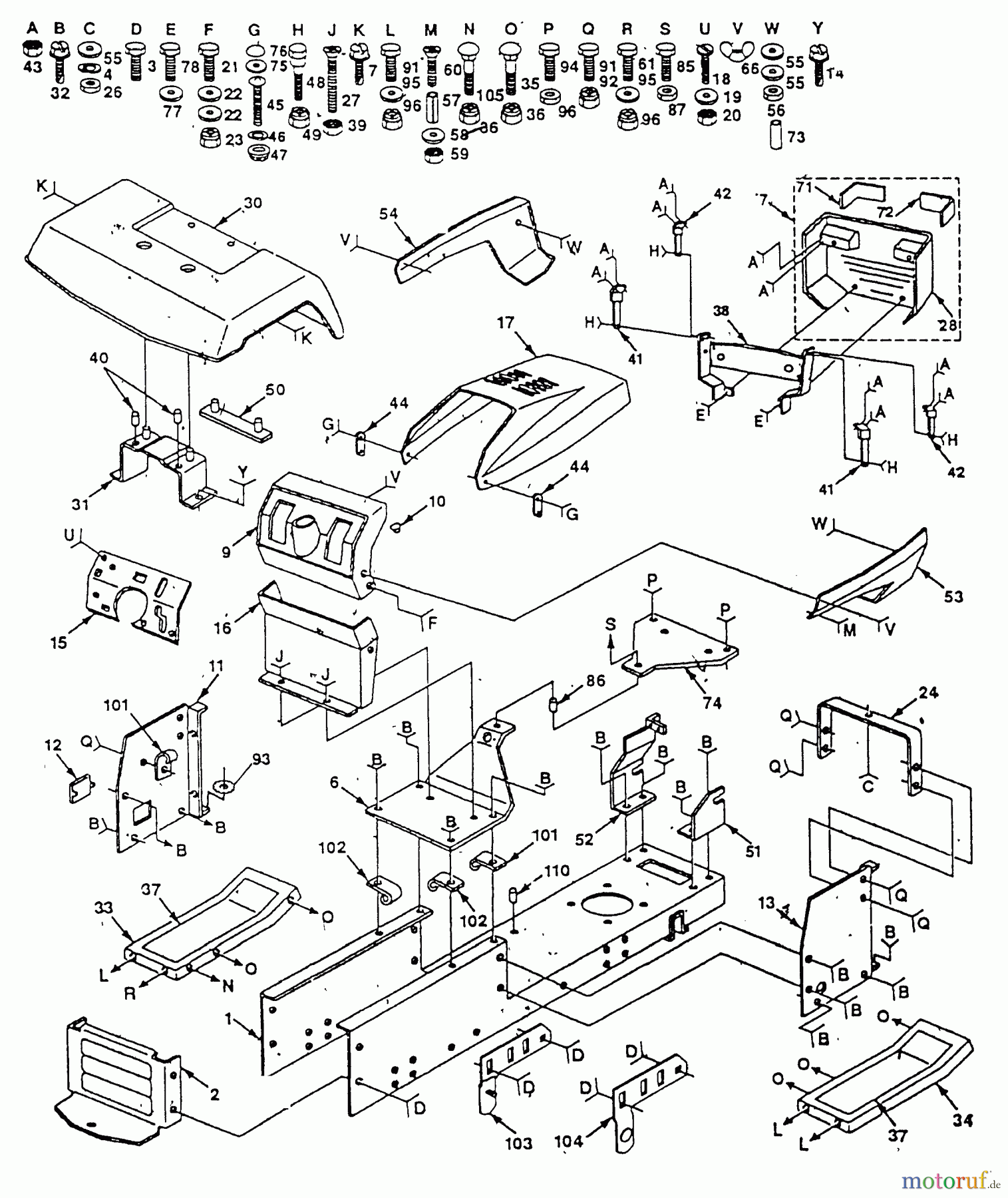  Husqvarna Rasen und Garten Traktoren YT 180 (954000652) (HN1842A) - Husqvarna Yard Tractor (1994-01 & After) Chassis And Enclosures