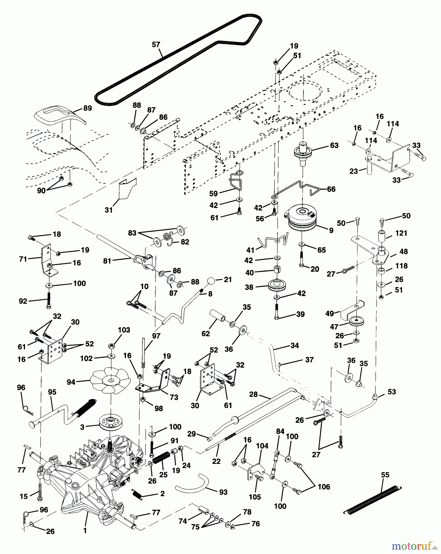  Husqvarna Rasen und Garten Traktoren YTH 150 (954140007) - Husqvarna Yard Tractor (1997-12 & After) Drive